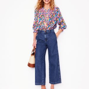 Cropped Fluid Jeans-Mid Vintage