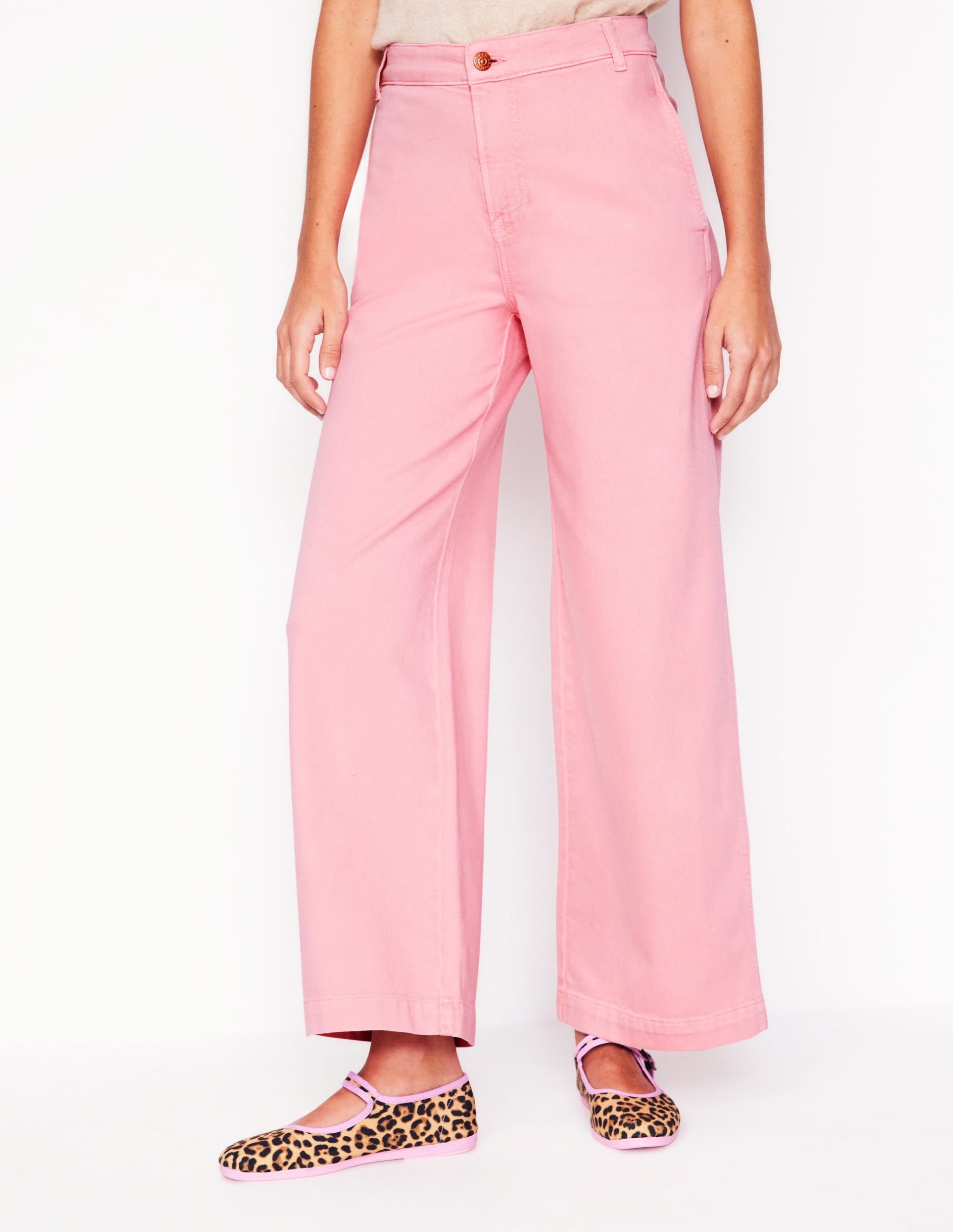 Cropped Fluid Jeans-Almond Pink - Image 5