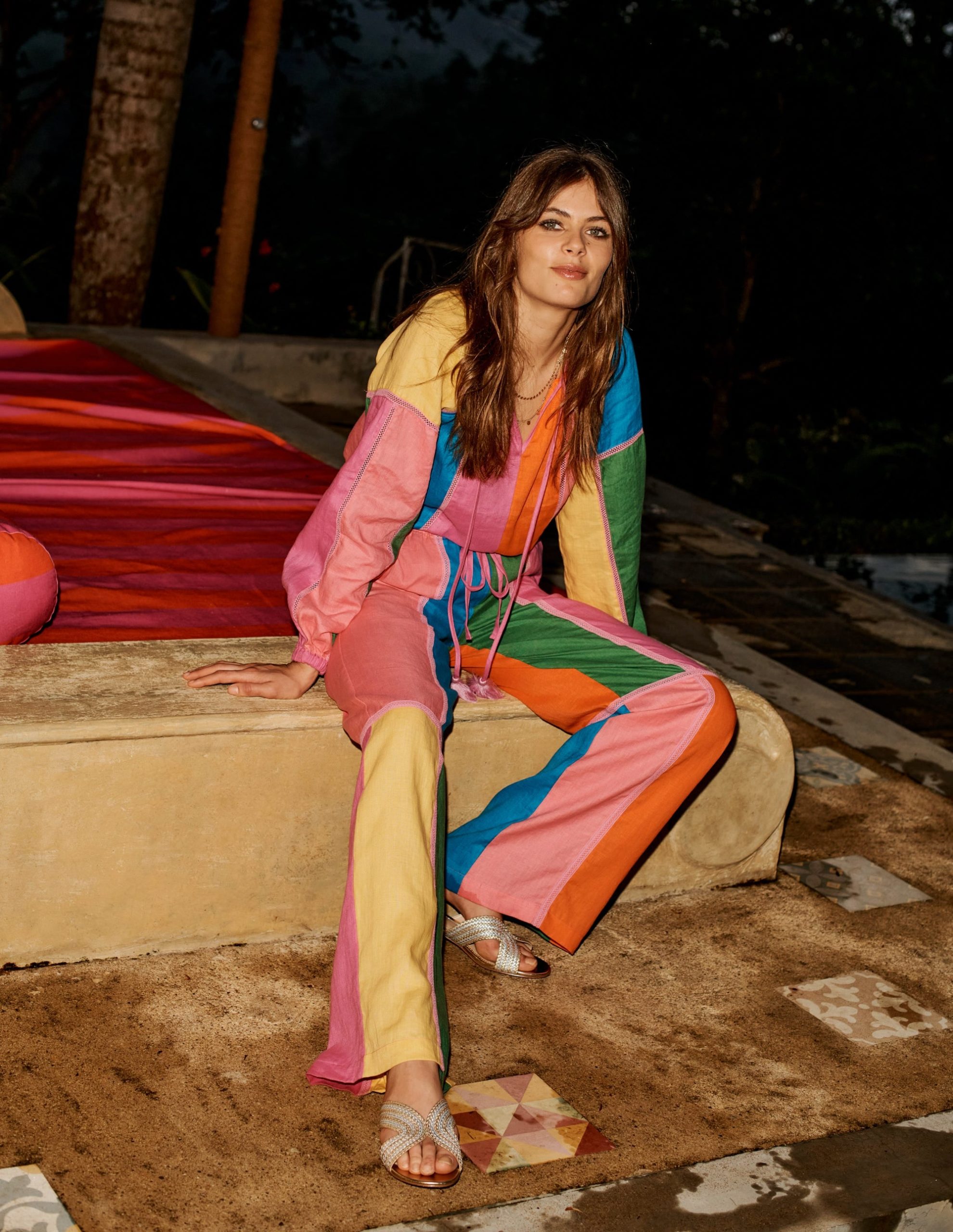 Islington Linen Pants-Multi Colourblock - Image 5