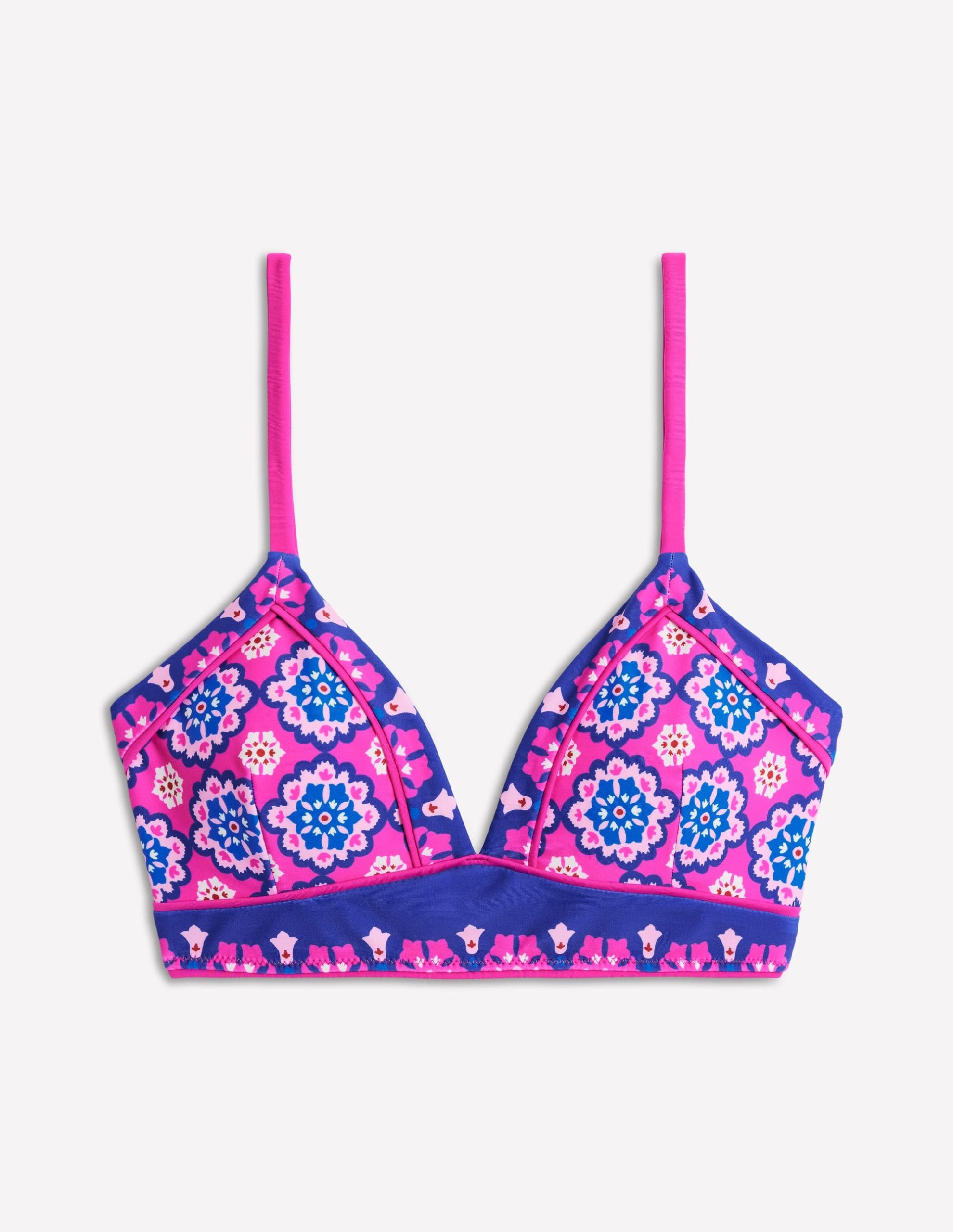 Kasos String V Neck Bikini Top-Cosmos Pink. Geo - Image 7