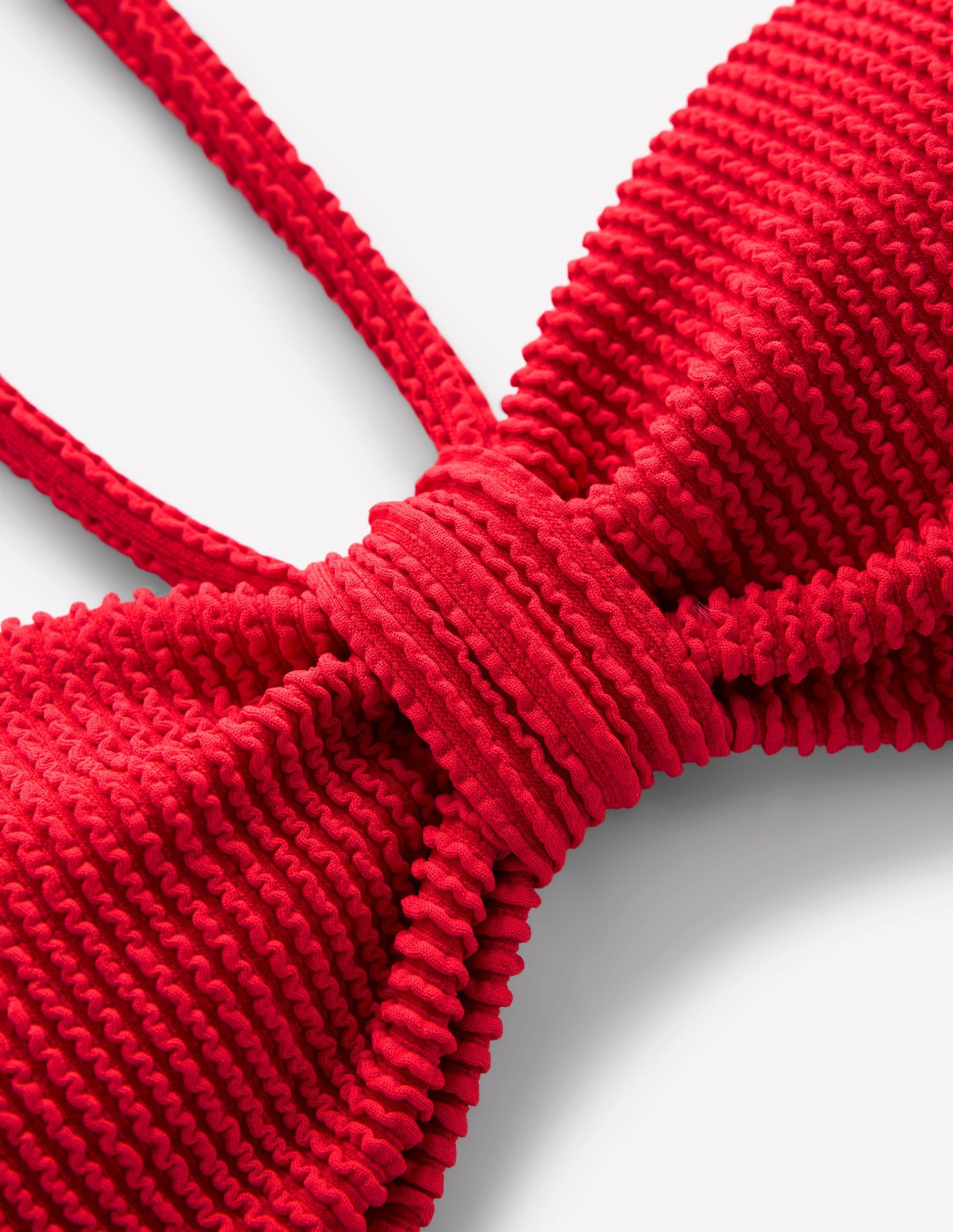 Crinkle Texture Bikini Top-Tulip Red - Image 9