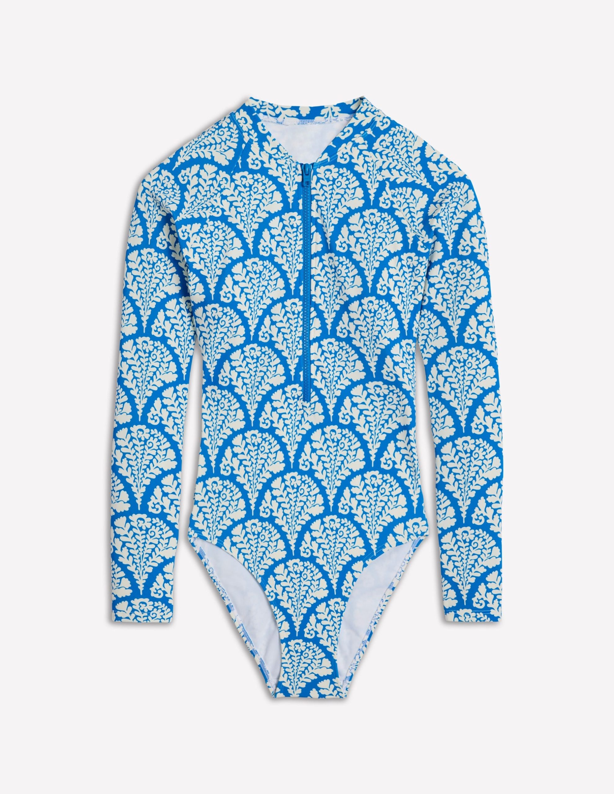 Sporty Raglan Sleeve Swimsuit-Bright Blue. Blossomy - Image 7