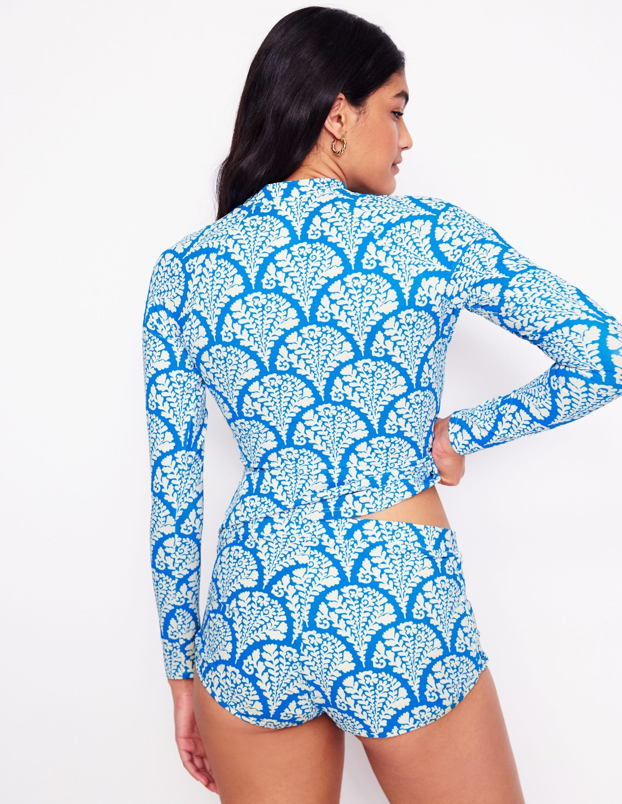 Sun Safe Raglan Rash Vest-Bright Blue. Blossomy - Image 6