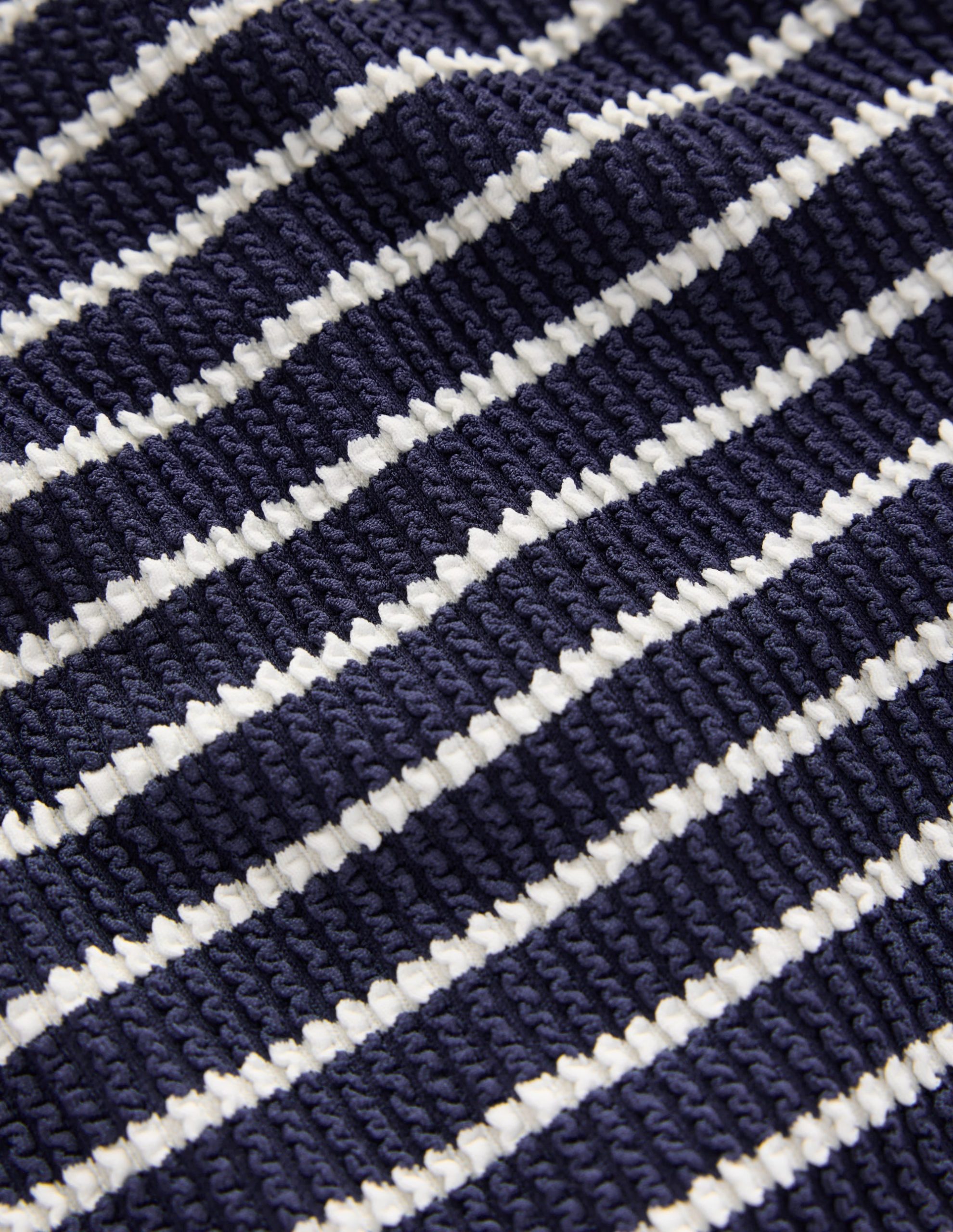 Scoop Cross Back Swimsuit-Navy/ Ivory - Image 9