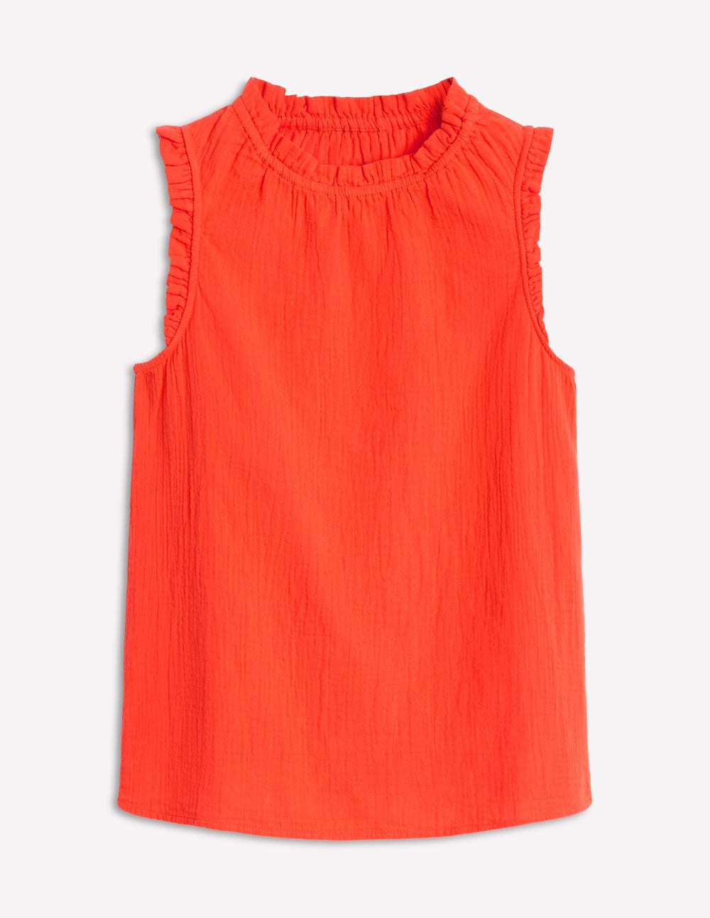 Sophie Ruffle Double Cloth Top-Gladioli Orange - Image 6