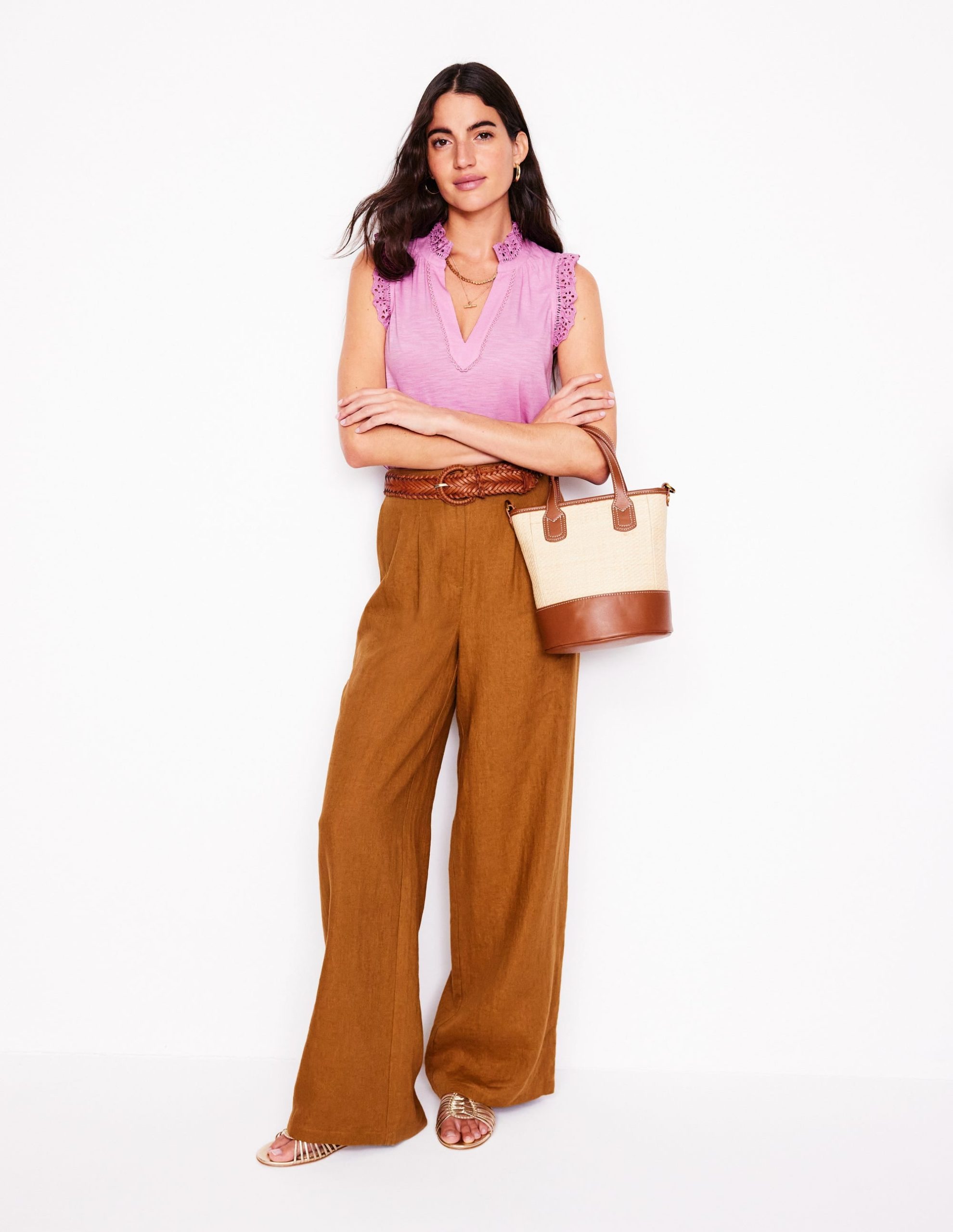 Aria Broderie Trim Vest-Soft Lavender - Image 5