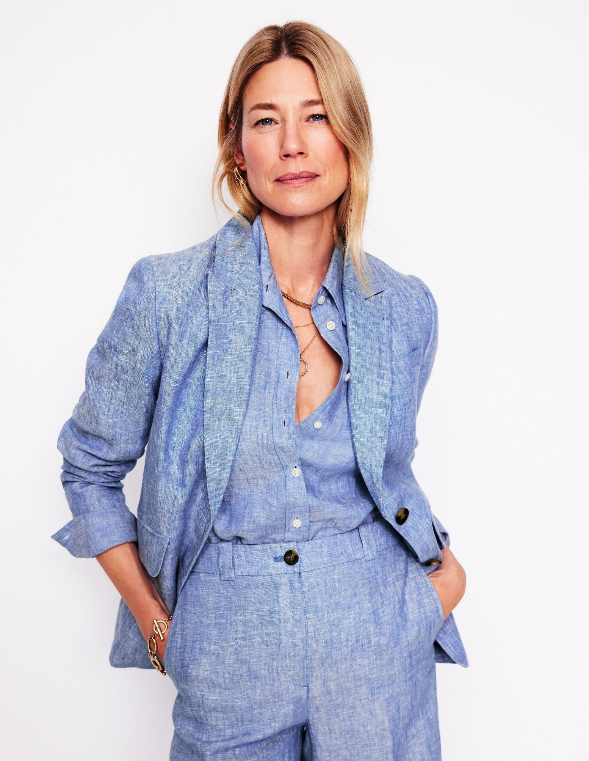 Stamford Linen Blazer-Chambray - Image 4