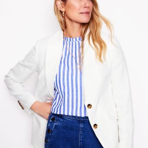 Stamford Linen Blazer-White