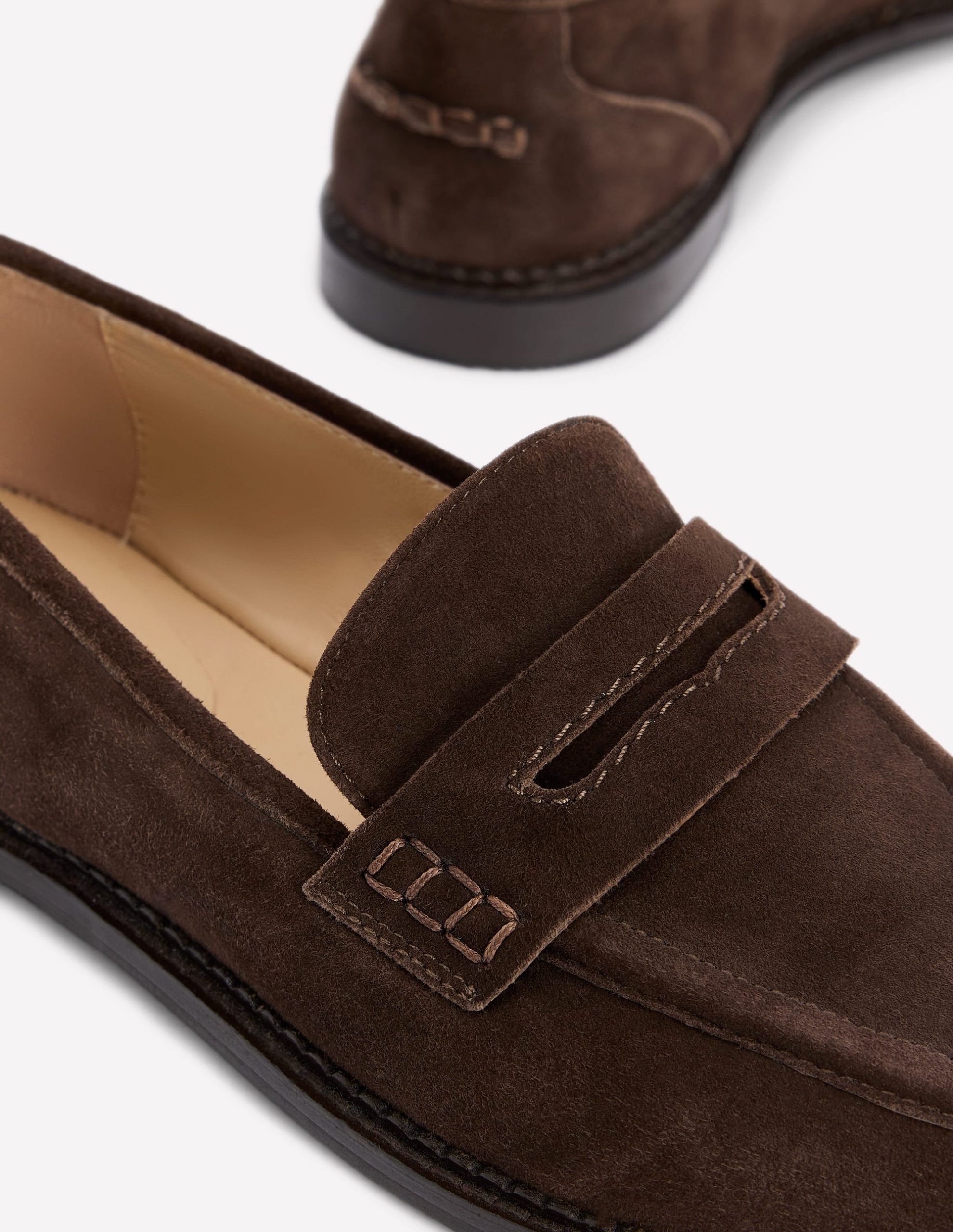 Nya Penny Loafers-Bitter Chocolate Suede - Image 4