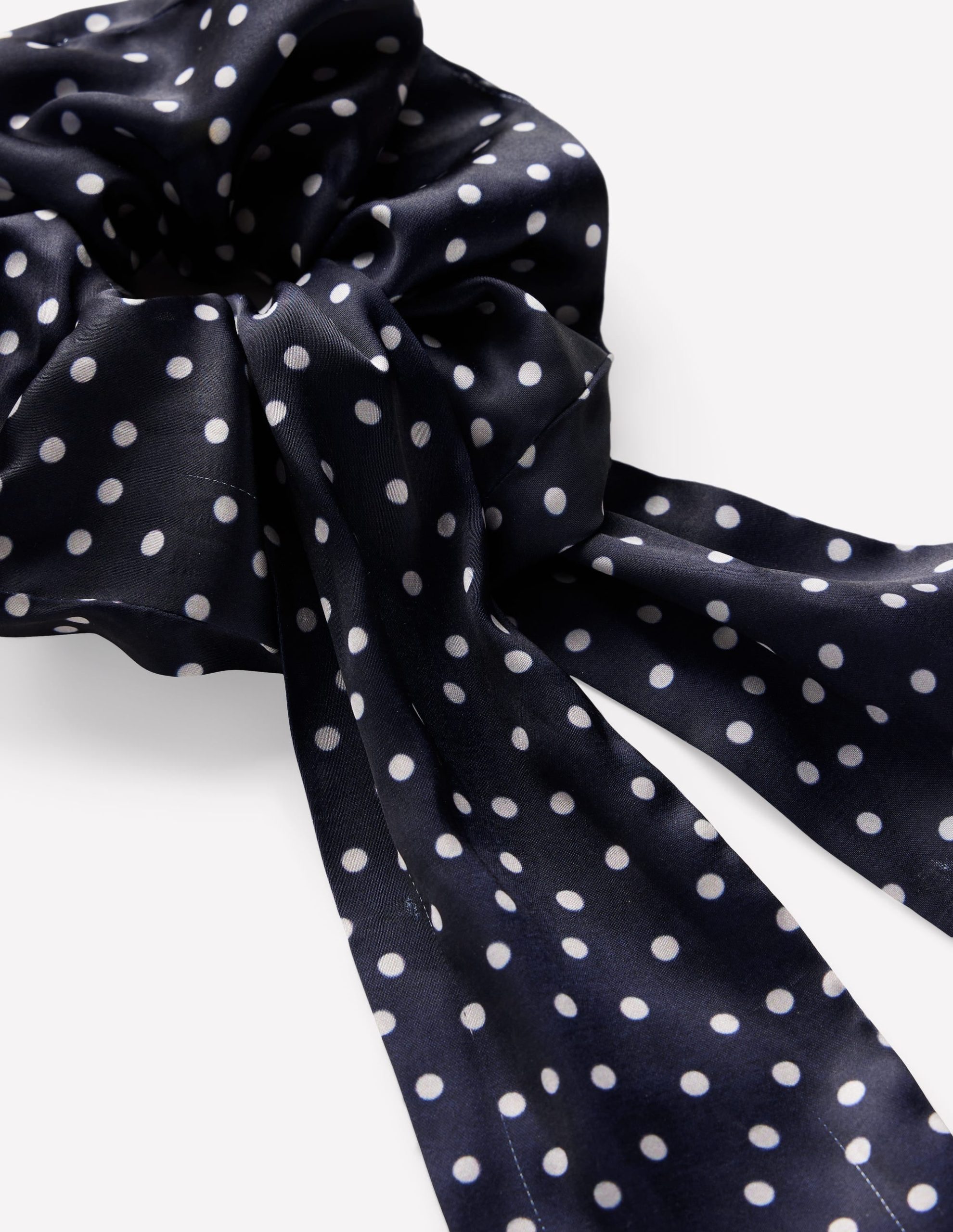 Scarf Scrunchie-French Navy Spot - Image 3