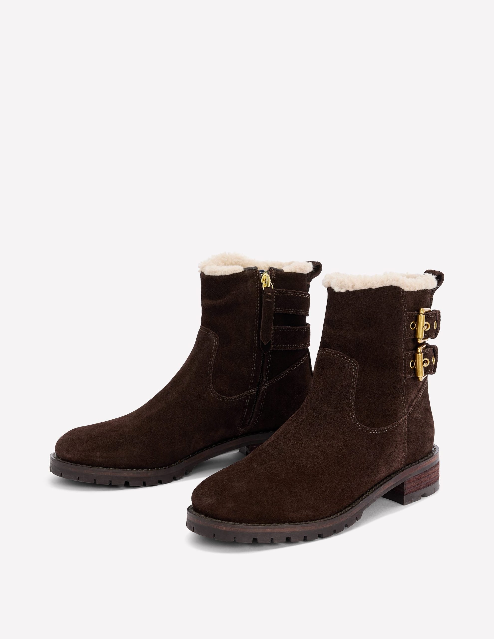 Buckle Ankle Boots-Bitter Chocolate - Image 3