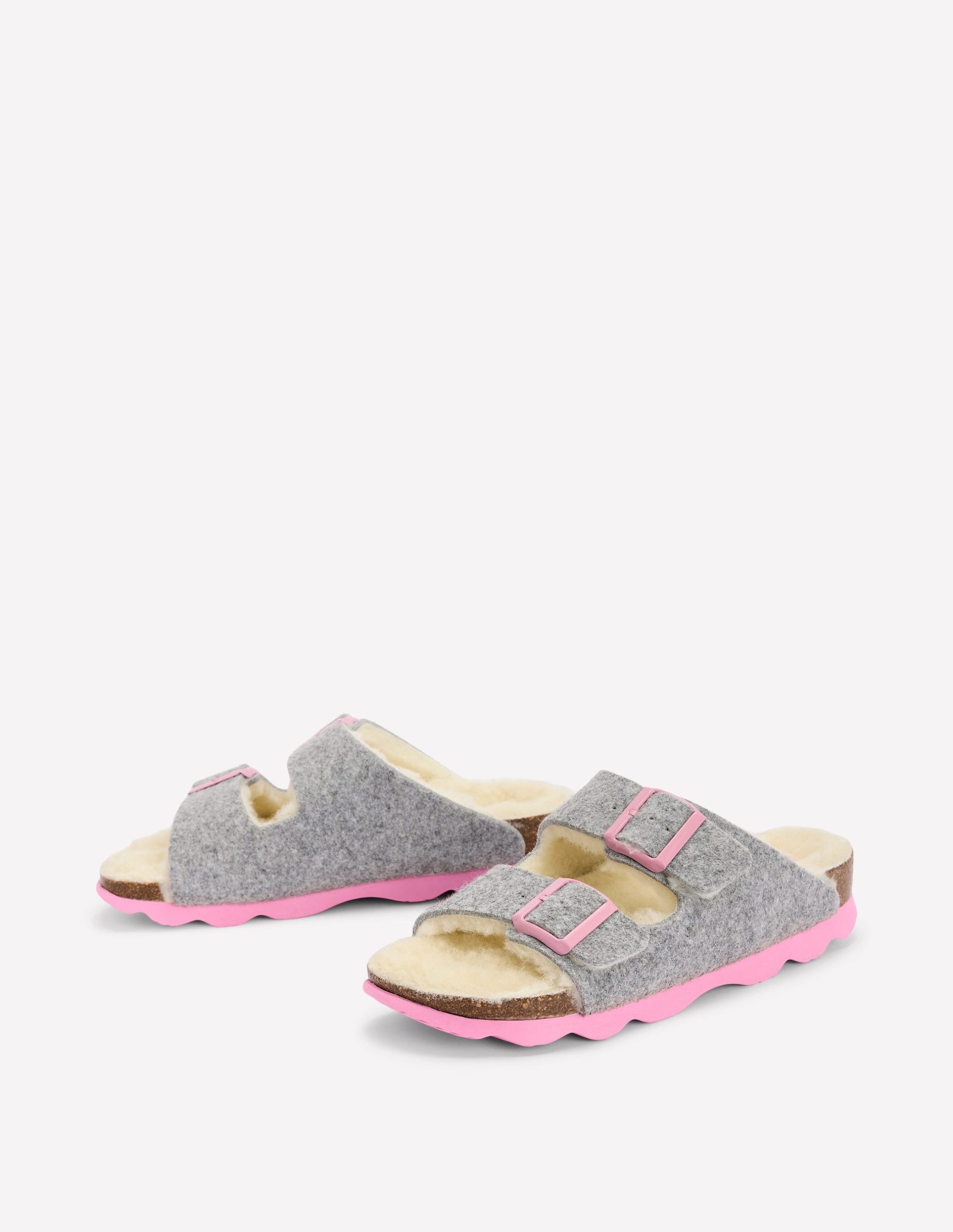 Double Strap Buckle Slipper-Grey - Image 3