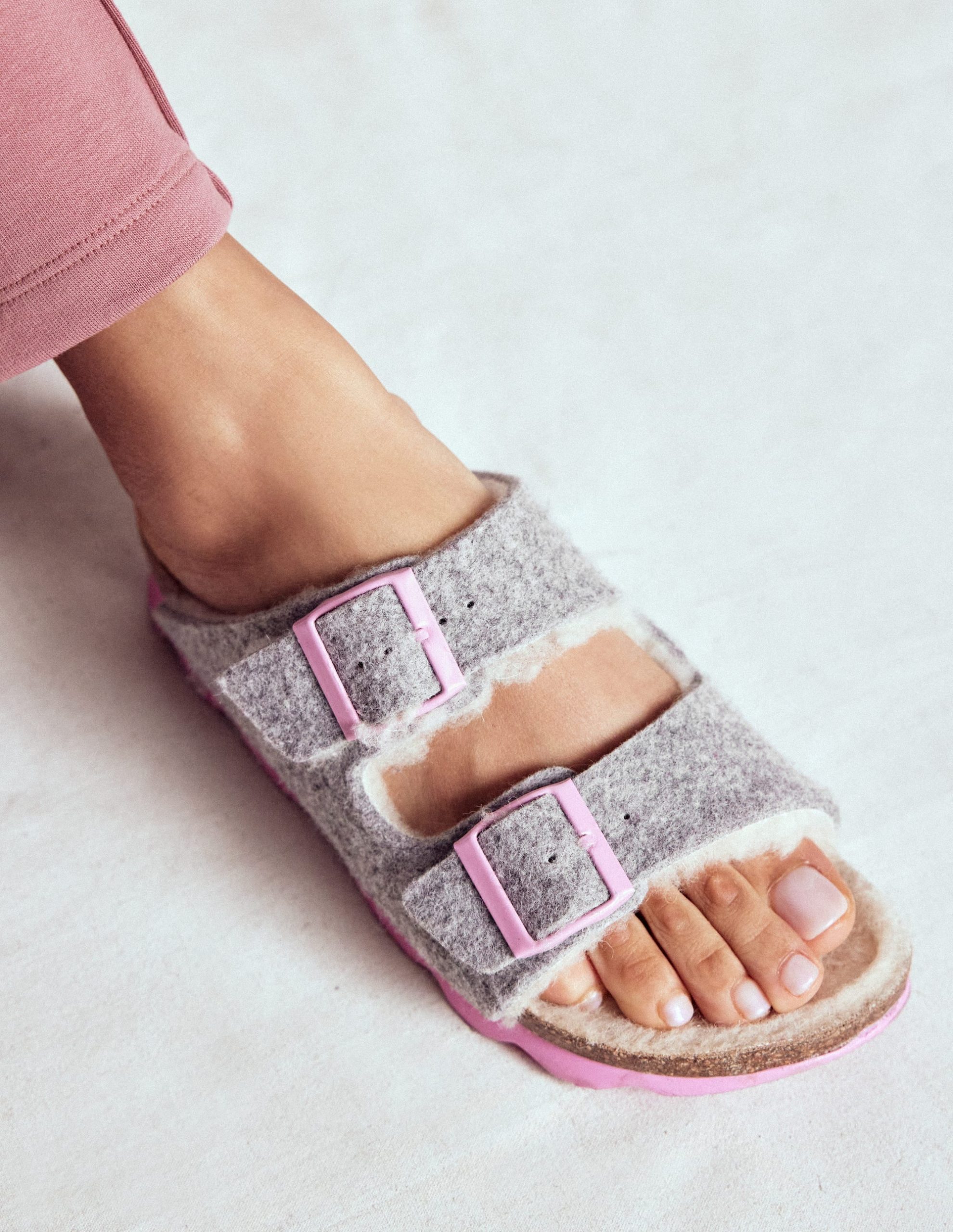 Double Strap Buckle Slipper-Grey - Image 2