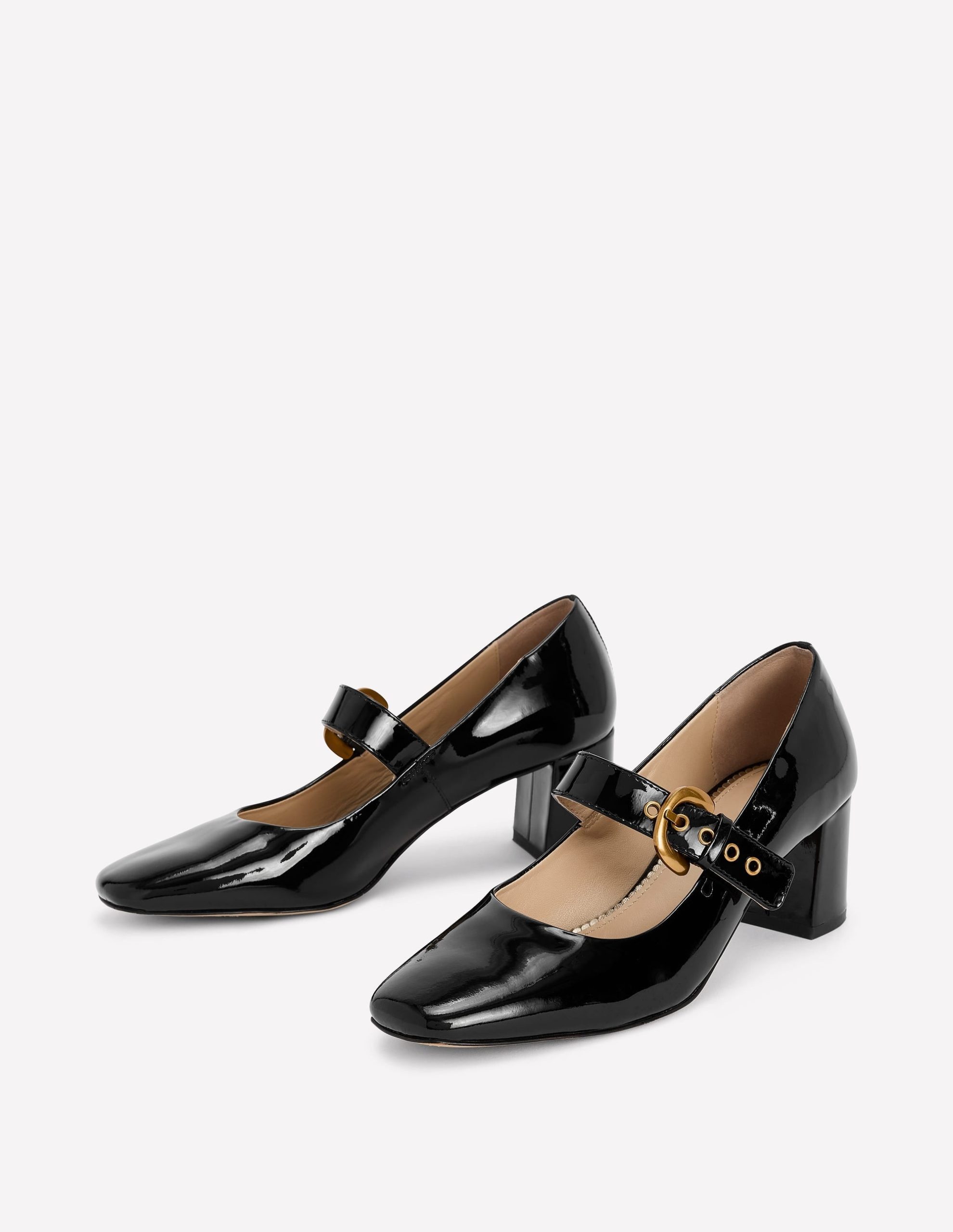 Heeled Buckle Mary Janes-Black - Image 3