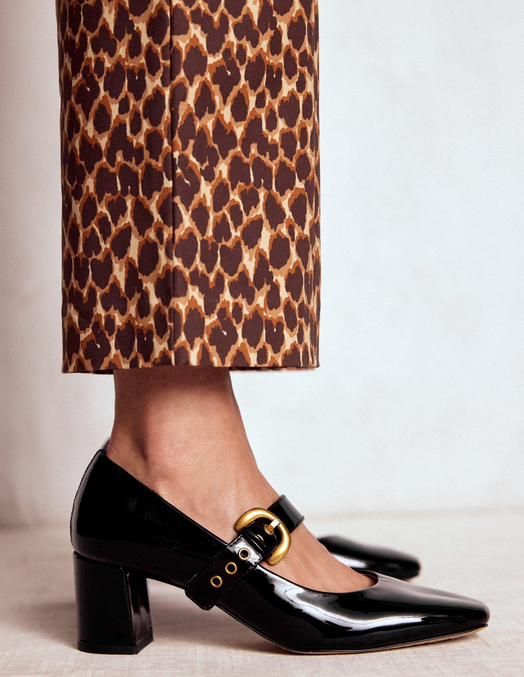 Heeled Buckle Mary Janes-Black - Image 2