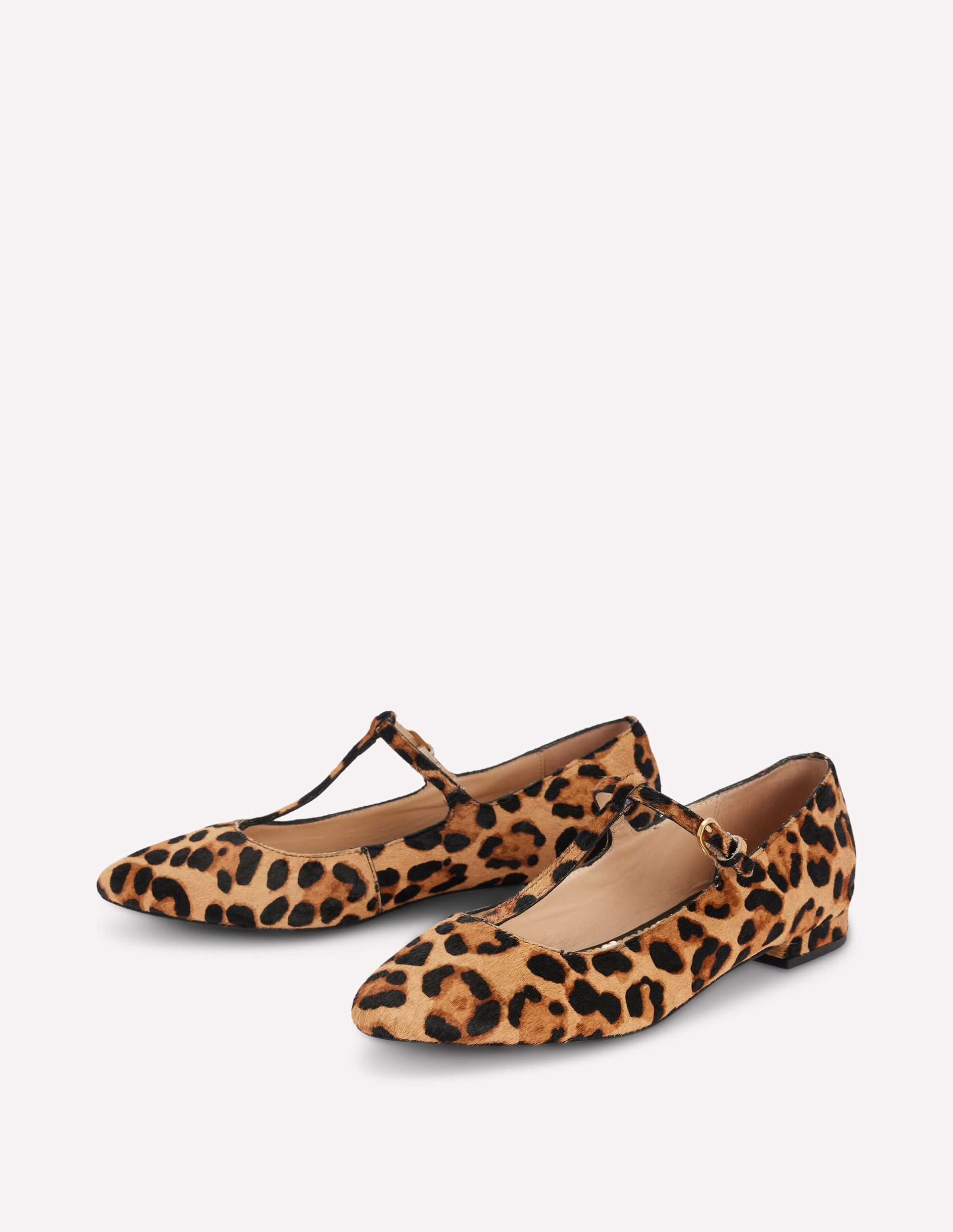 Round Toe T-Bar Flats-Leopard - Image 3