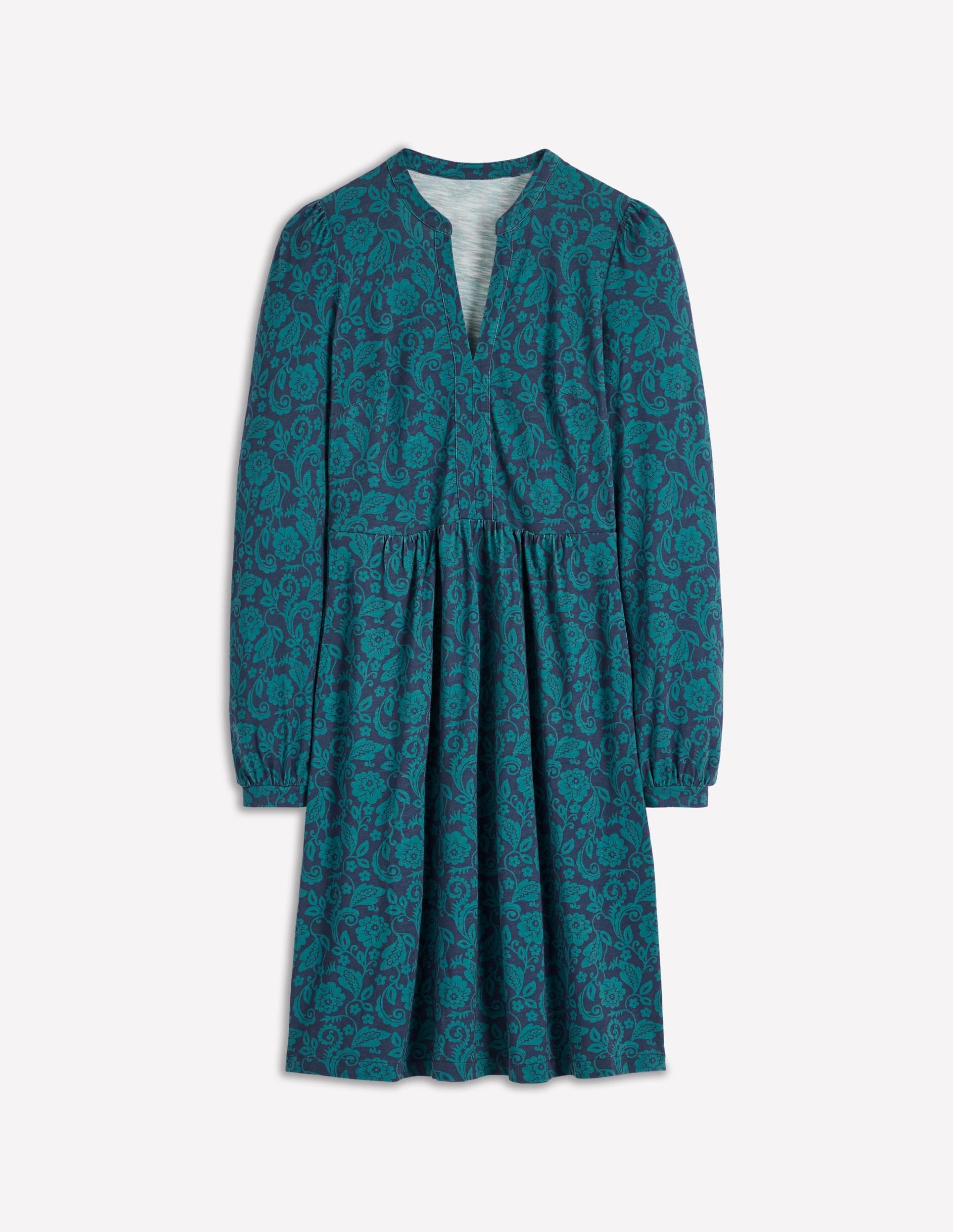 Naomi Relaxed Jersey Dress-Midnight Ocean. Ornate Flora - Image 5