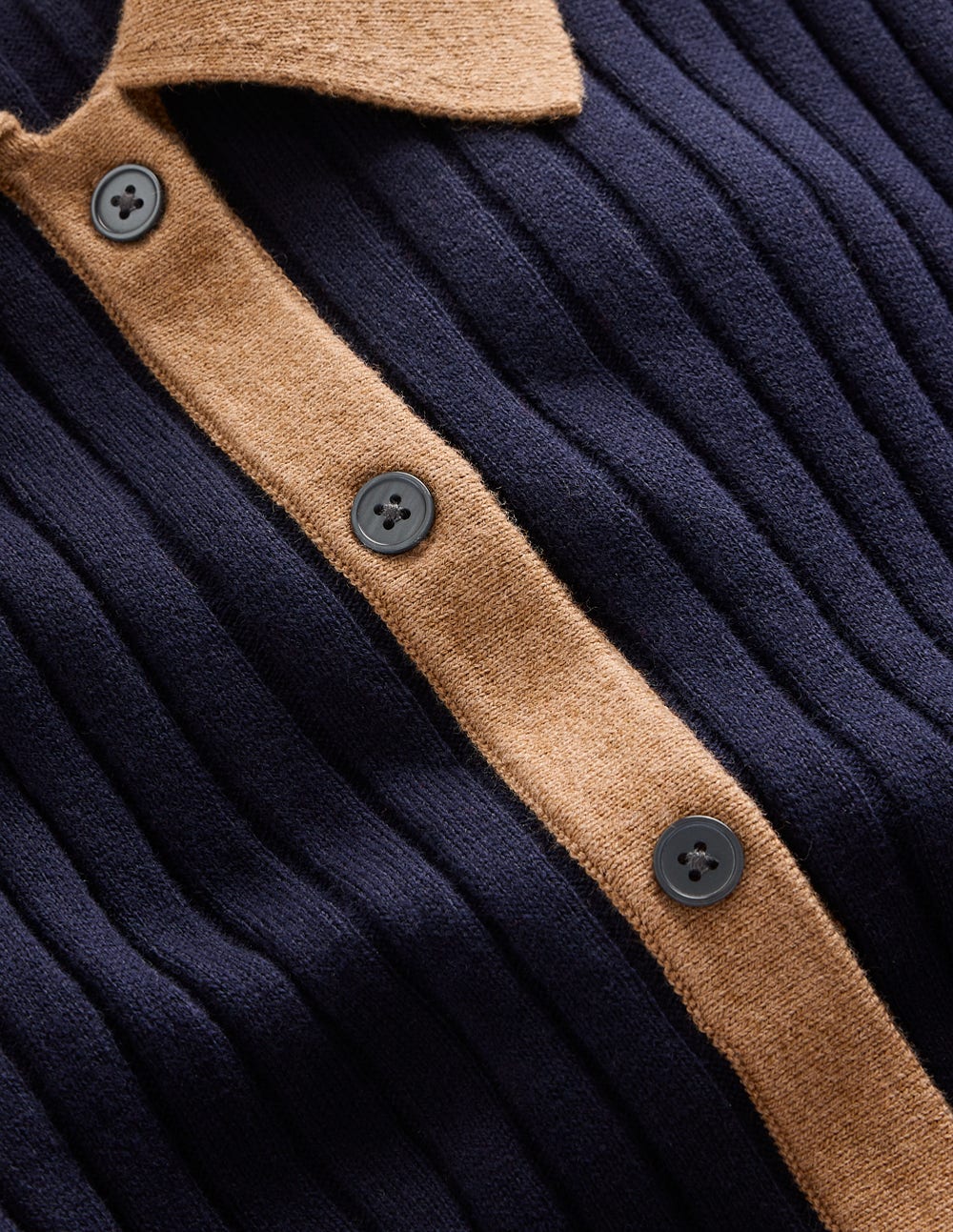 Rachel Knitted Shirt Dress-Navy - Image 6