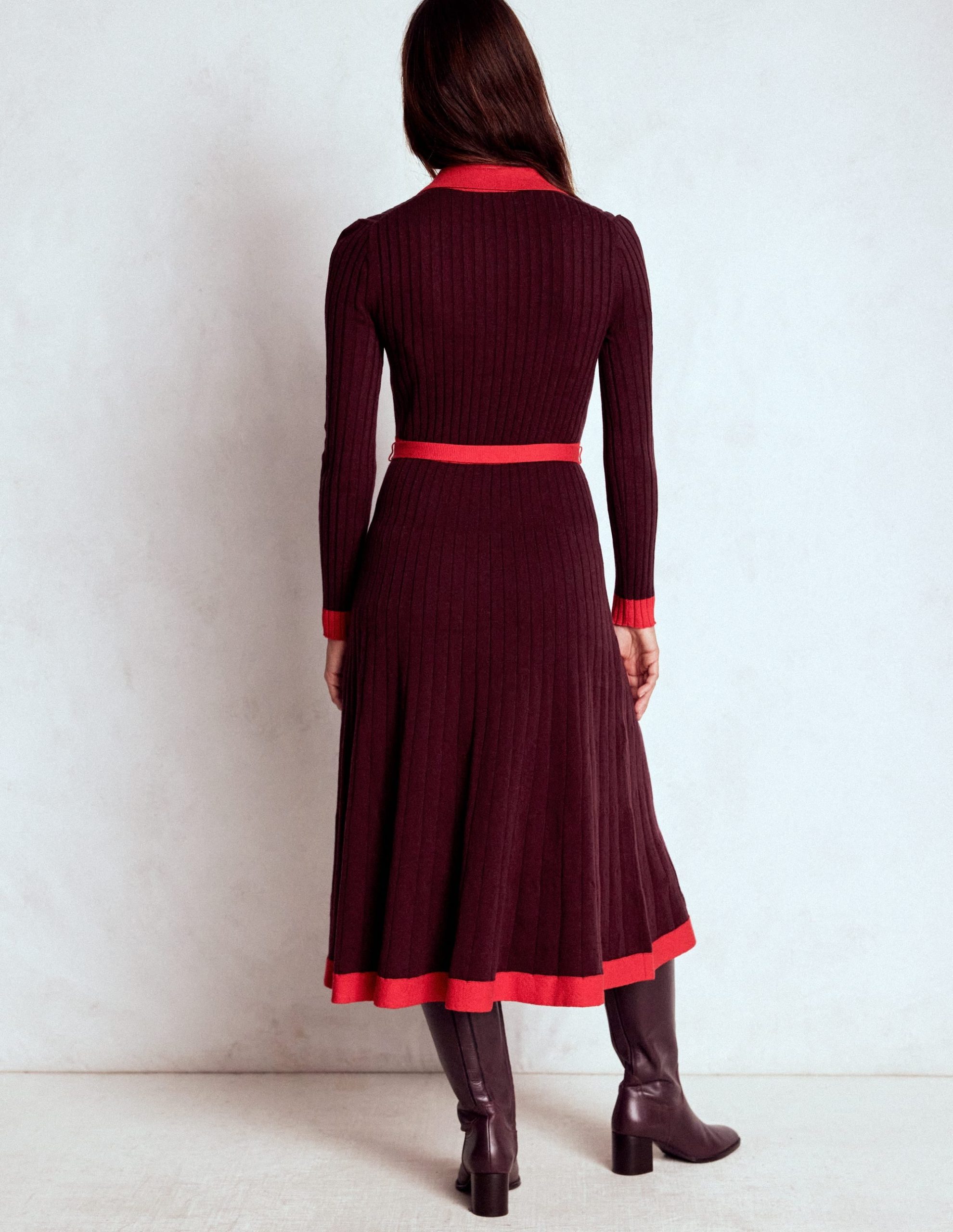 Rachel Knitted Shirt Dress-Deep Wisteria - Image 3