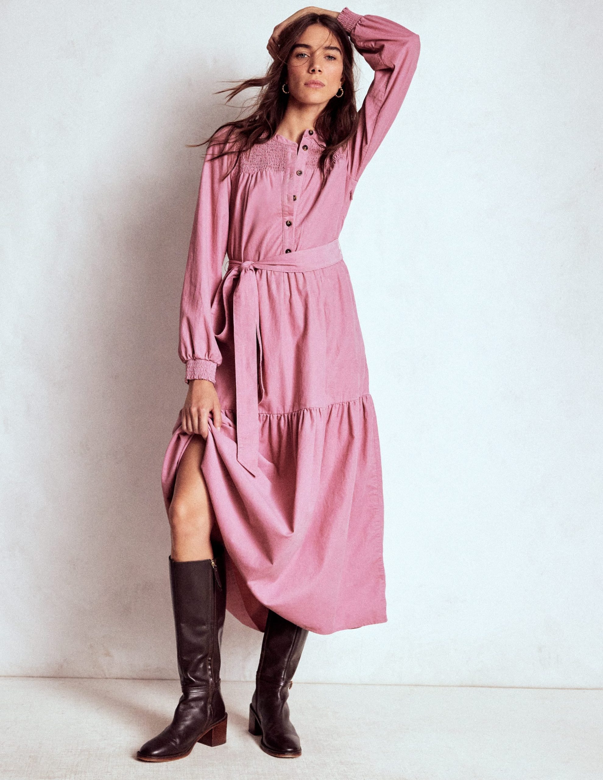 Cecily Cord Midi Dress-Pink Haze - Image 2