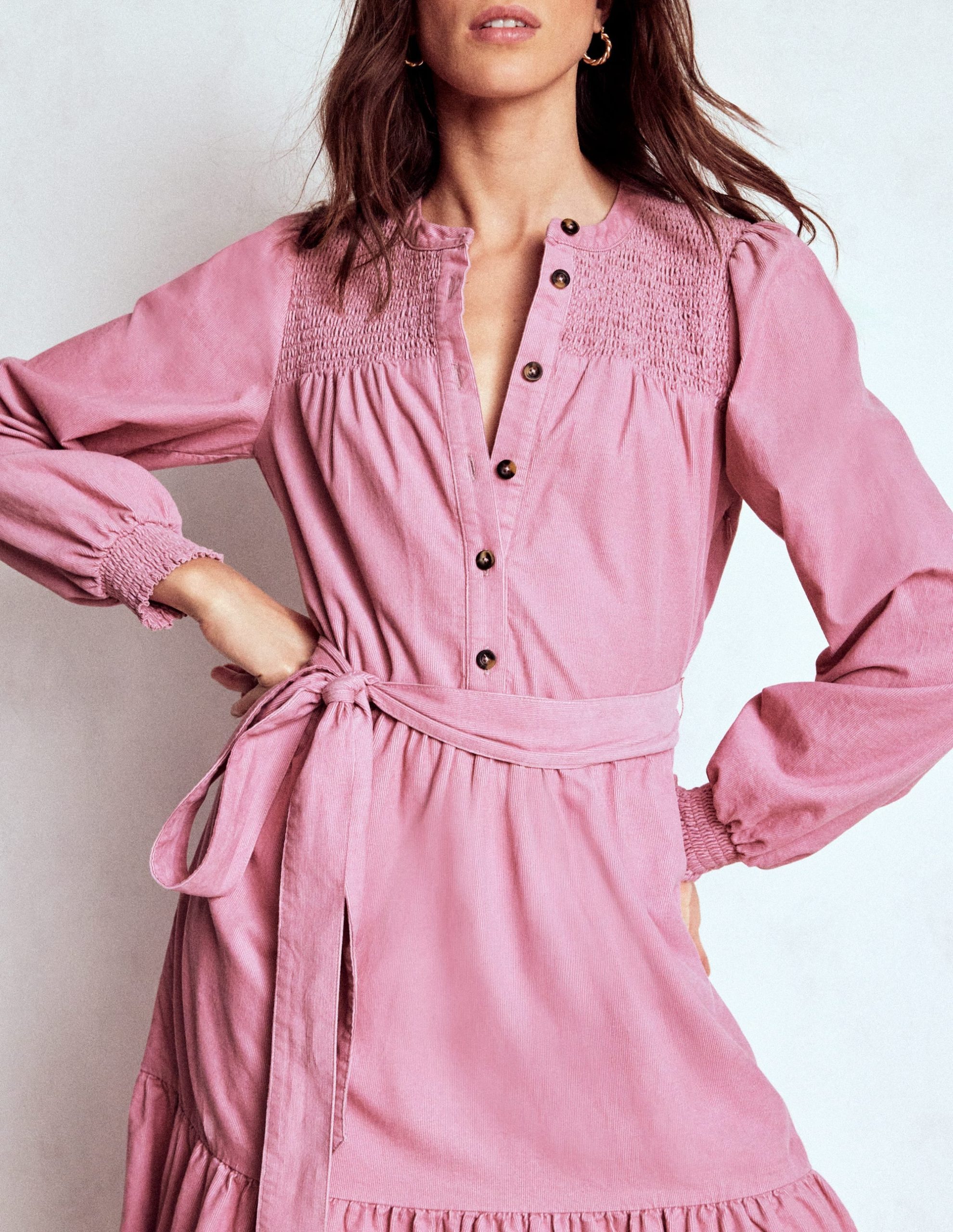 Cecily Cord Midi Dress-Pink Haze - Image 3