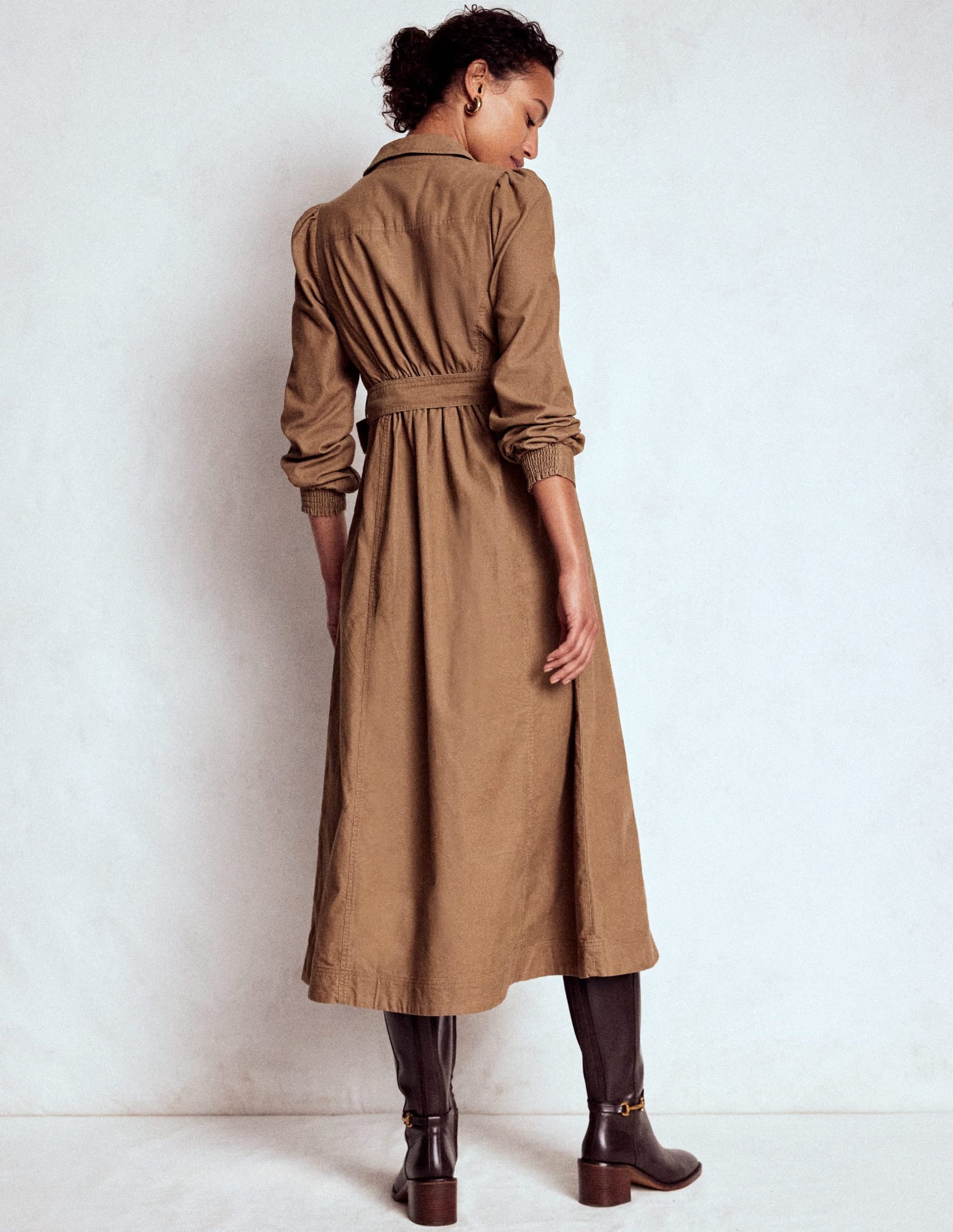 Adelaide Zip Cord Midi Dress-Latte - Image 3