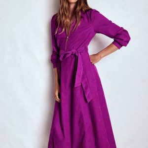 Adelaide Zip Cord Midi Dress-Regal Purple
