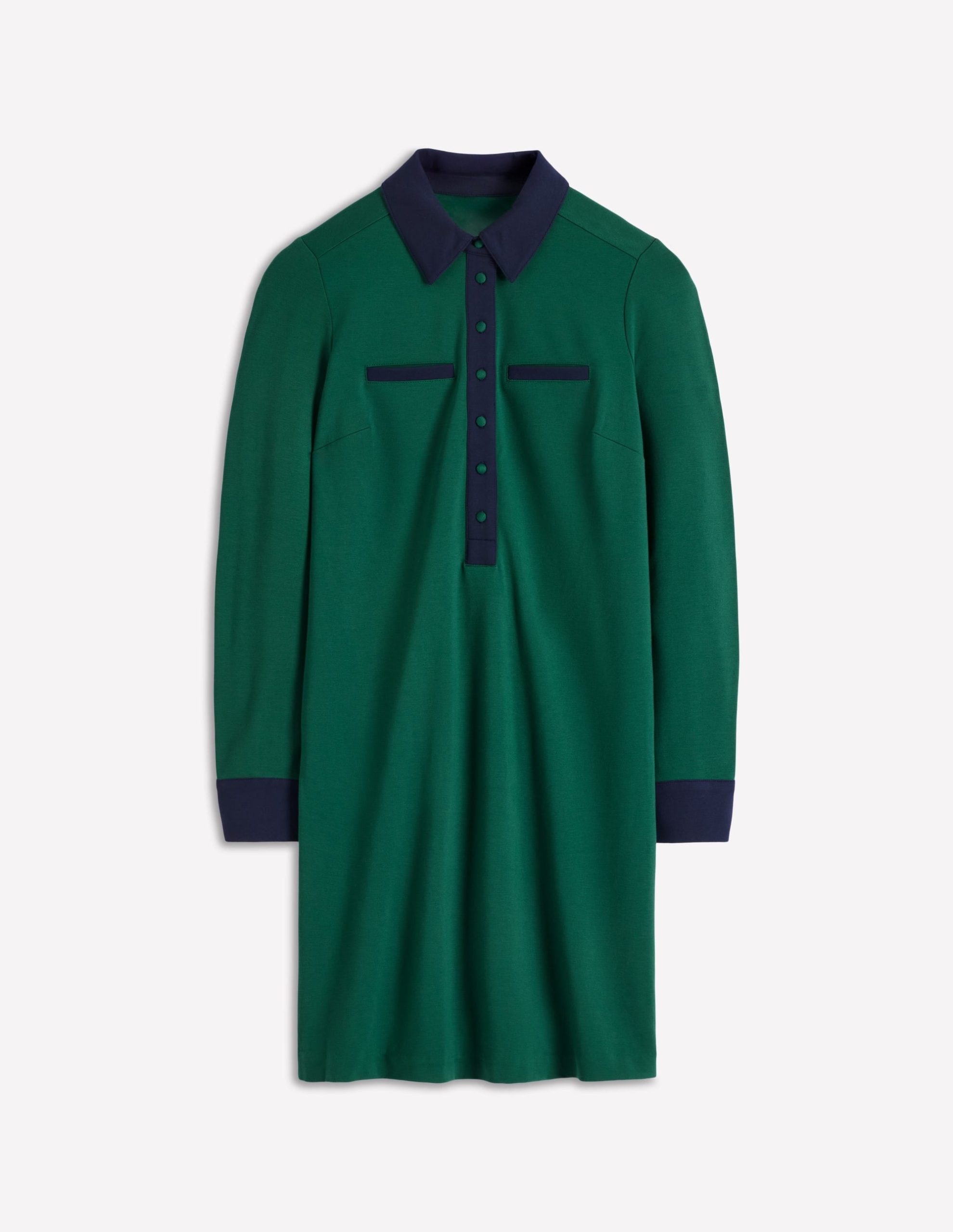 Georgina Ponte Dress-Green and Navy - Image 6