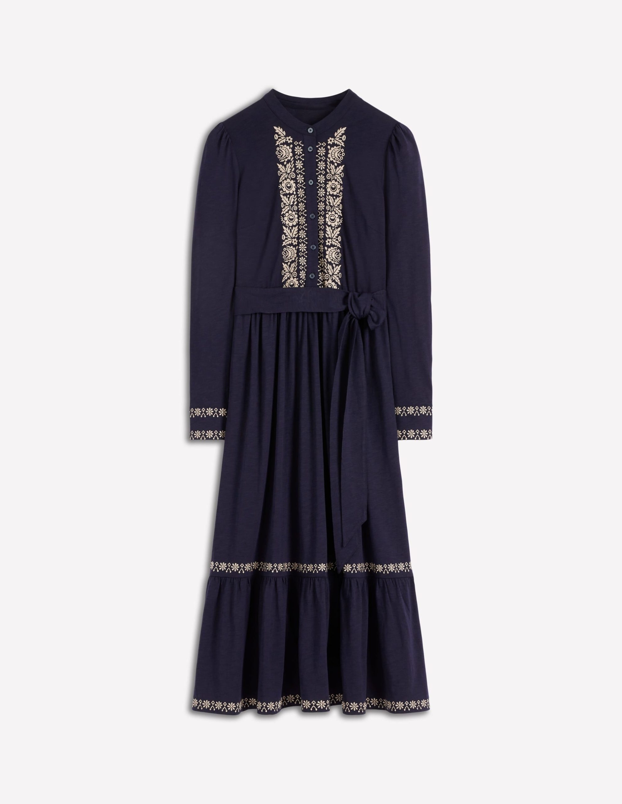 Edwina Jersey Shirt Dress-Navy - Image 6