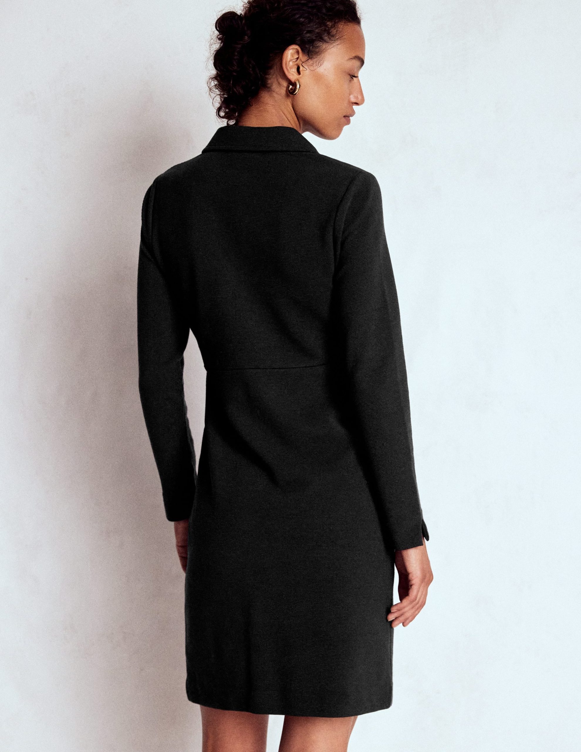 Cam Zip-up Ottoman Dress-Black - Image 3