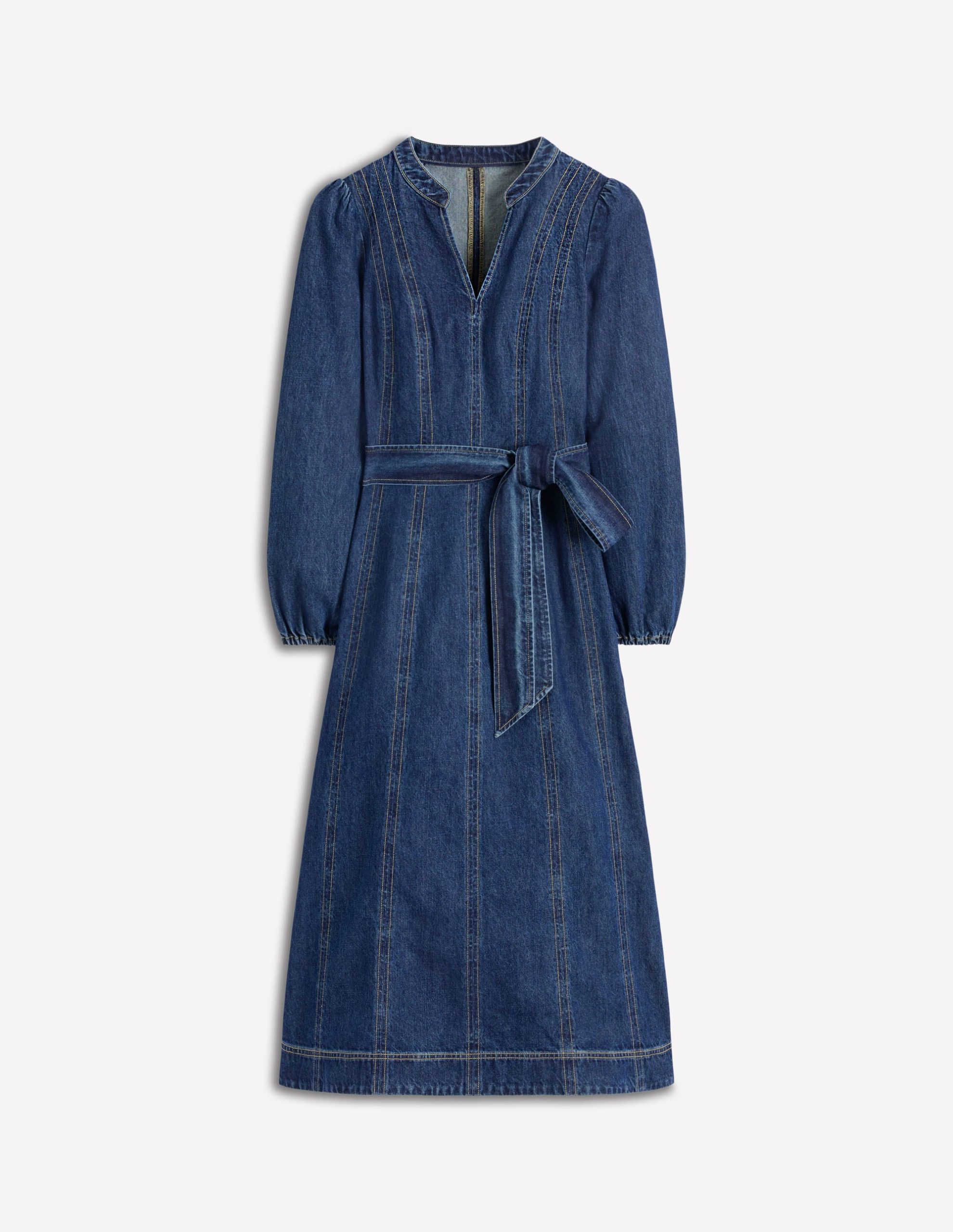 Ros Panelled Denim Midi Dress-Indigo Denim - Image 6