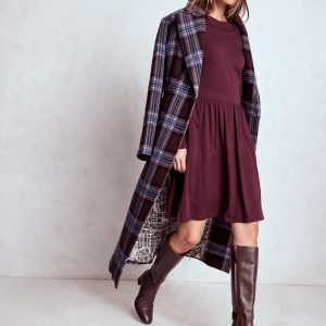 Mila Short Jersey Dress-Dark Cherry