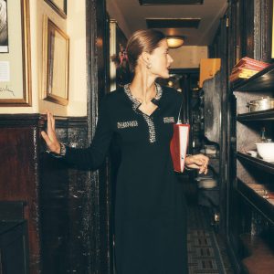 Embellished Knitted Dress-Black