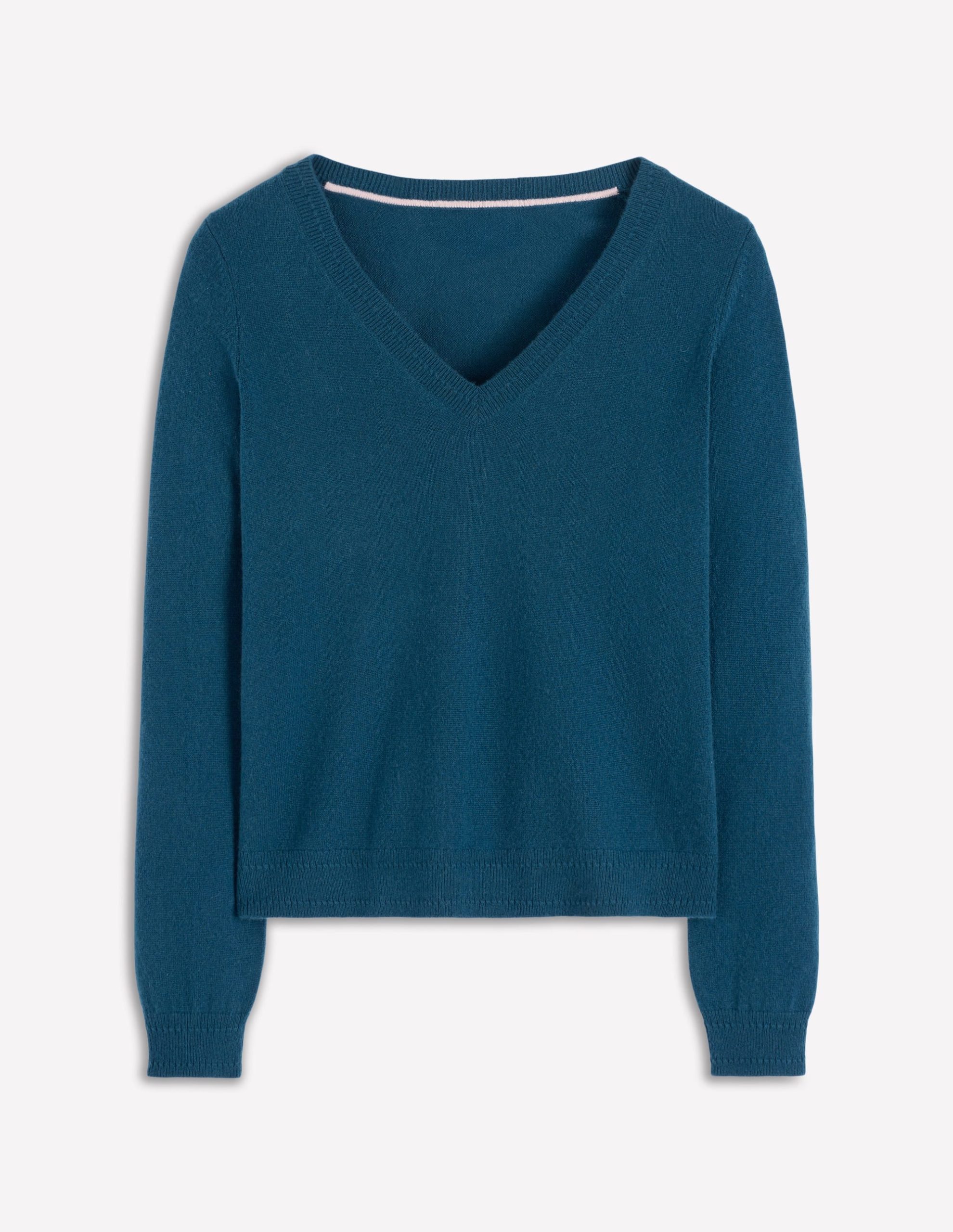 Eva Cashmere V-Neck Sweater-Harbour Bue - Image 5