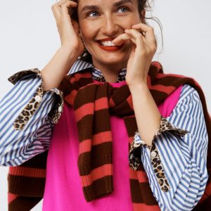 Eva Cashmere Vest-Pop Pansy