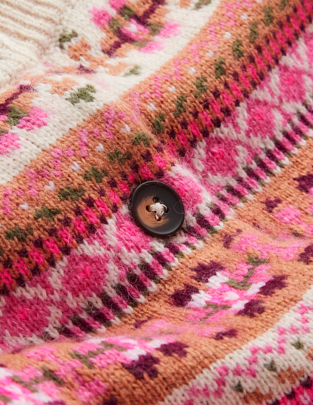 Edie Fair Isle Cardigan-Pink Heritage Fair Isle - Image 7