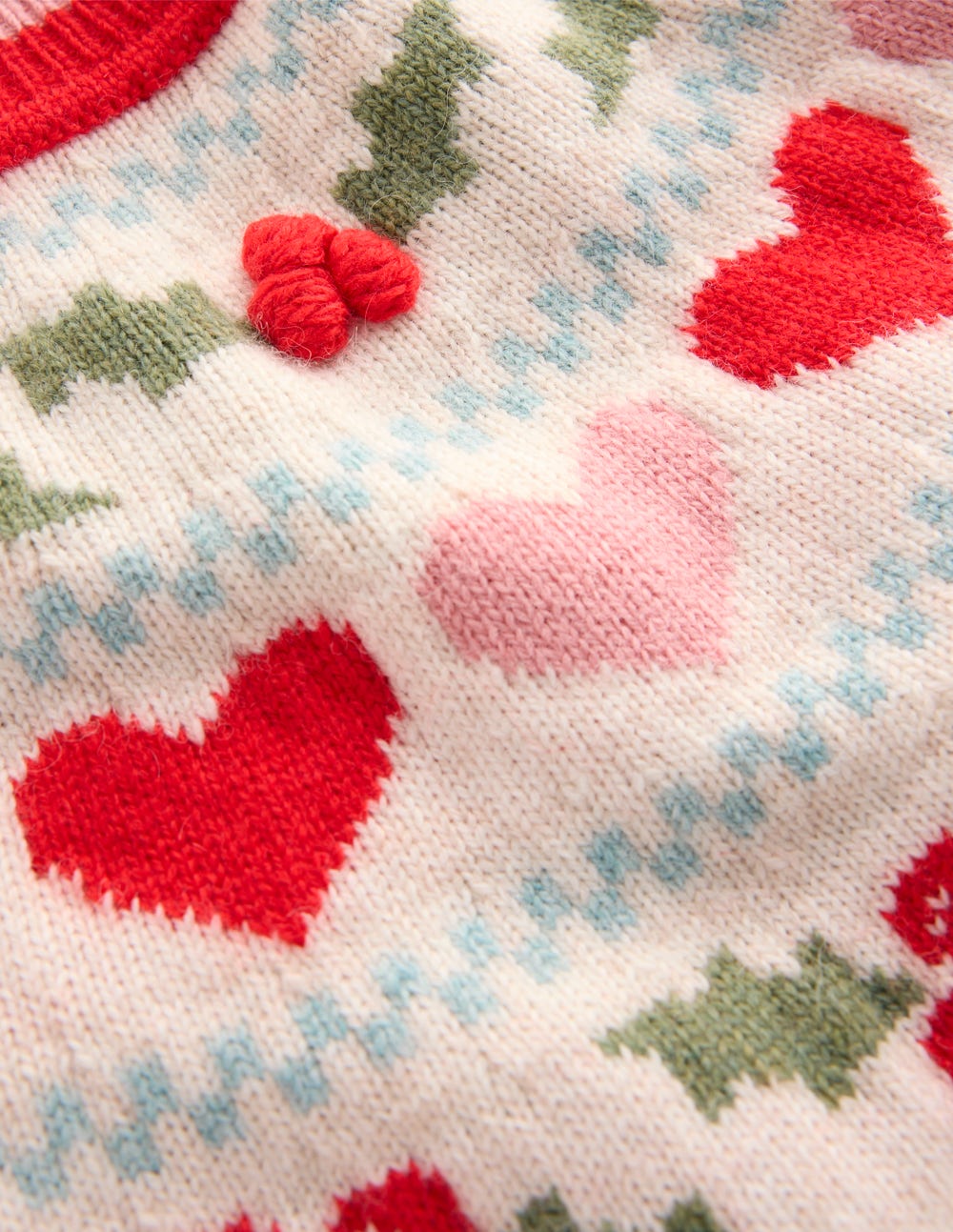 Edie Fair Isle Sweater-Oatmeal Melange. Holly - Image 7