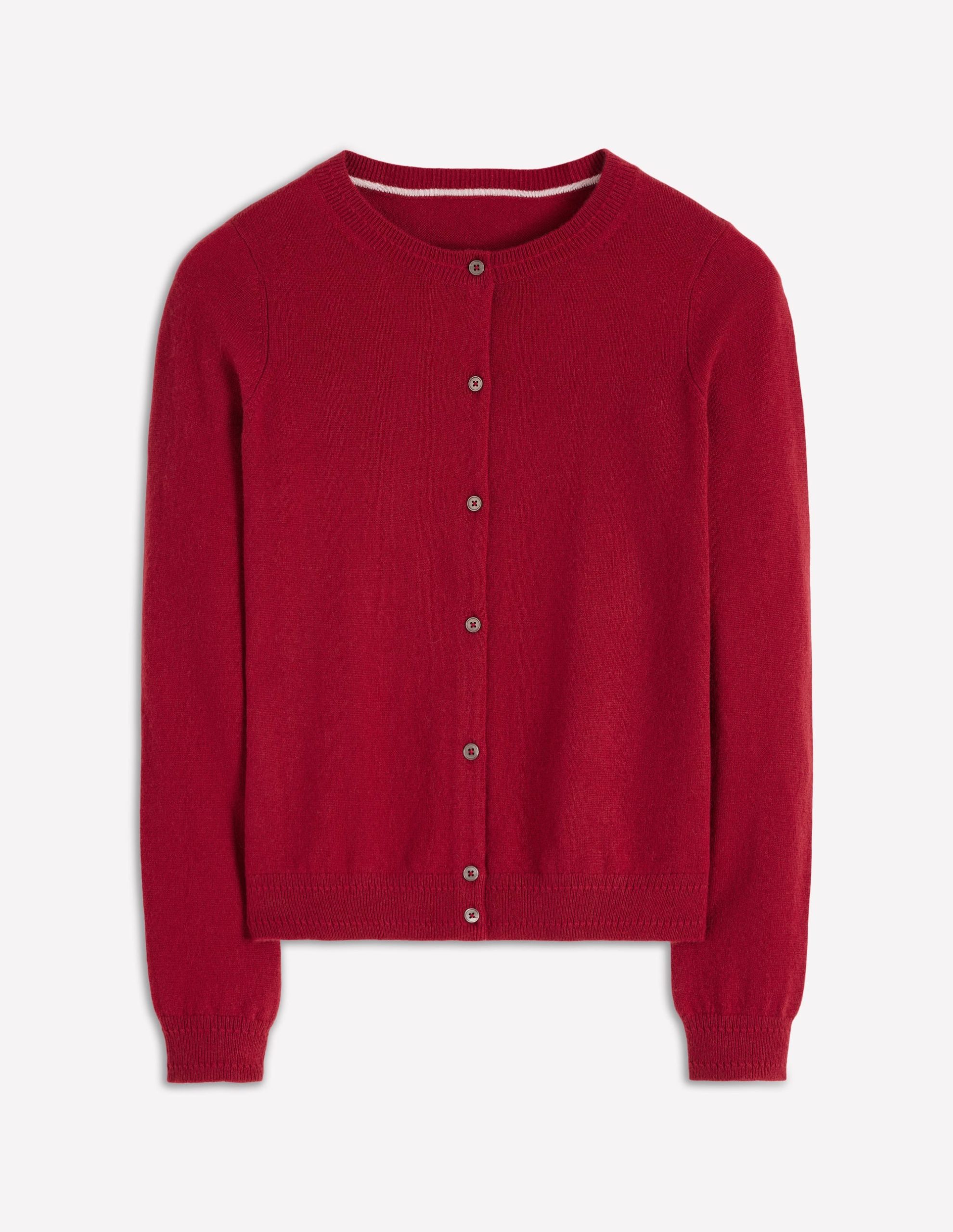 Eva Cashmere Crew Cardigan-Red Liquorice - Image 6