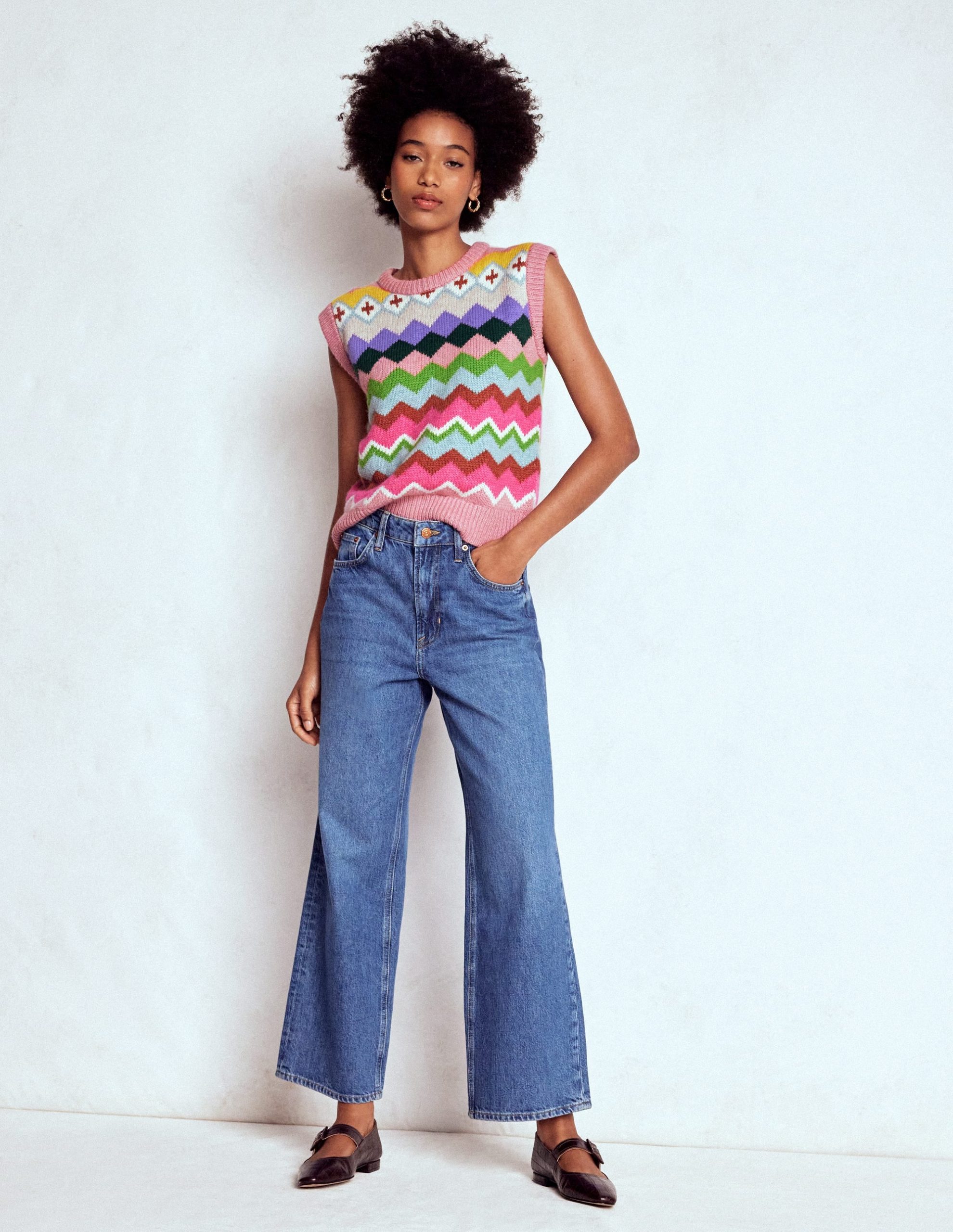 Eleanor Fair Isle Vest-Pink Heritage Fair Isle - Image 6