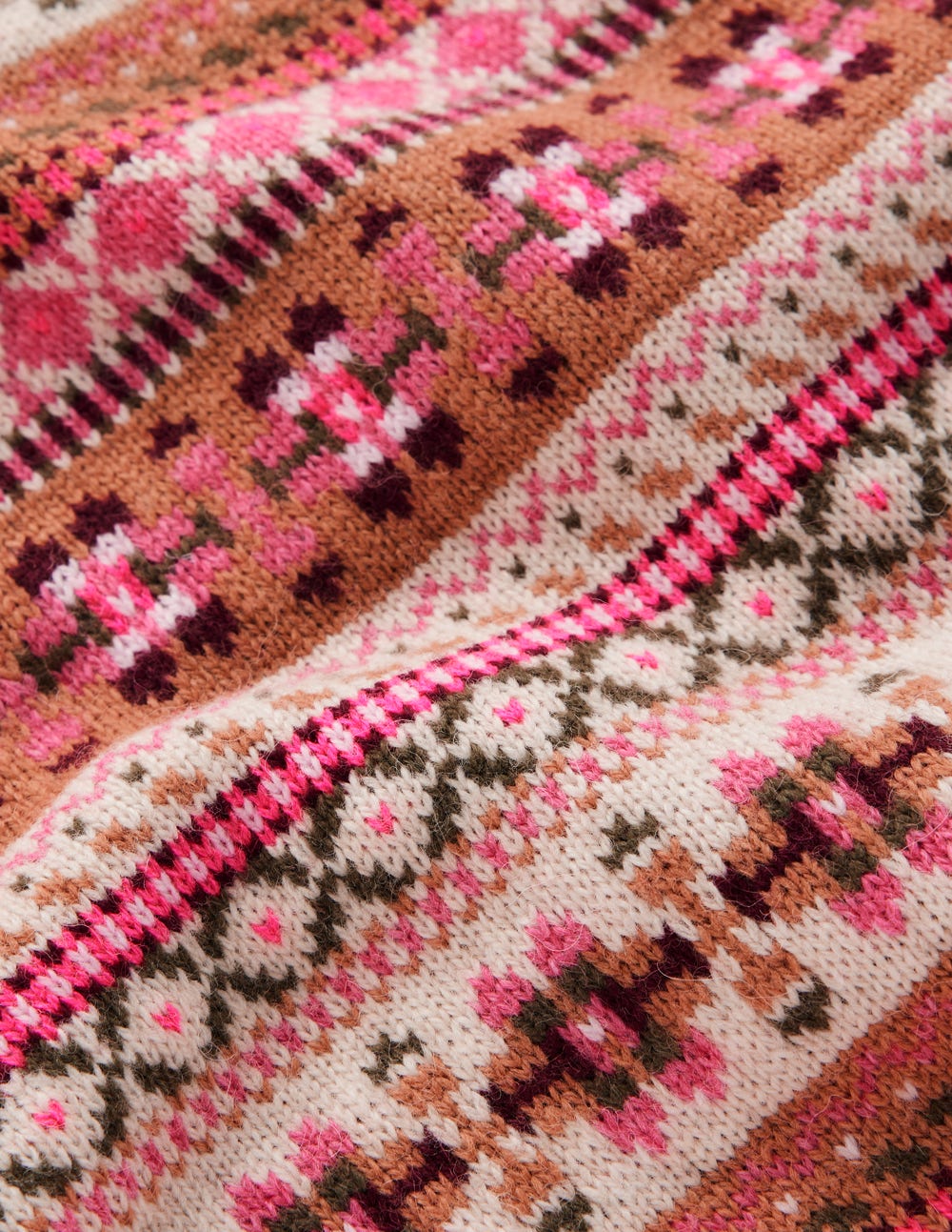 Edie Fair Isle Vest-Pink Heritage Fair Isle - Image 7