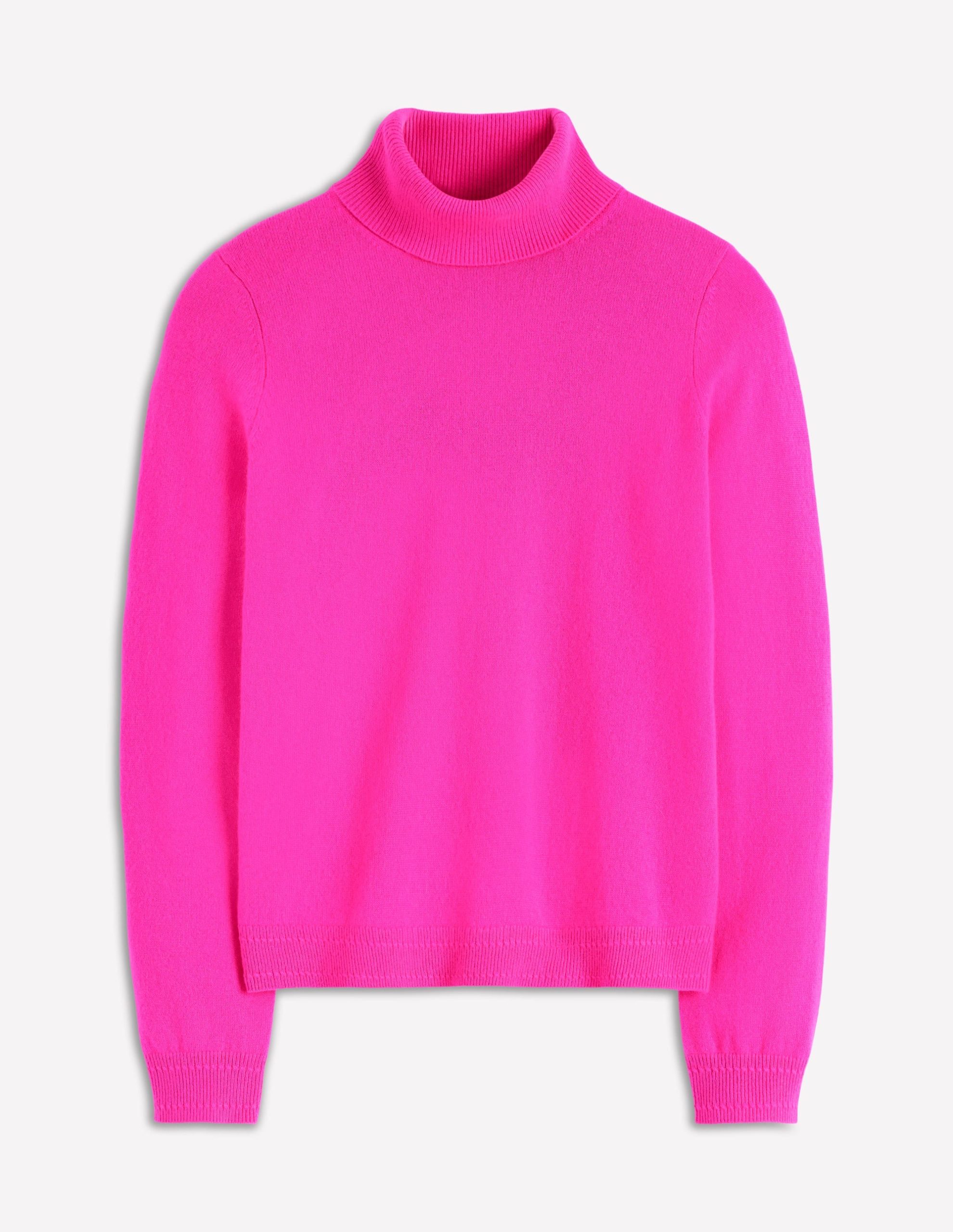 Eva Cashmere Roll Neck Sweater-Pop Pansy - Image 5