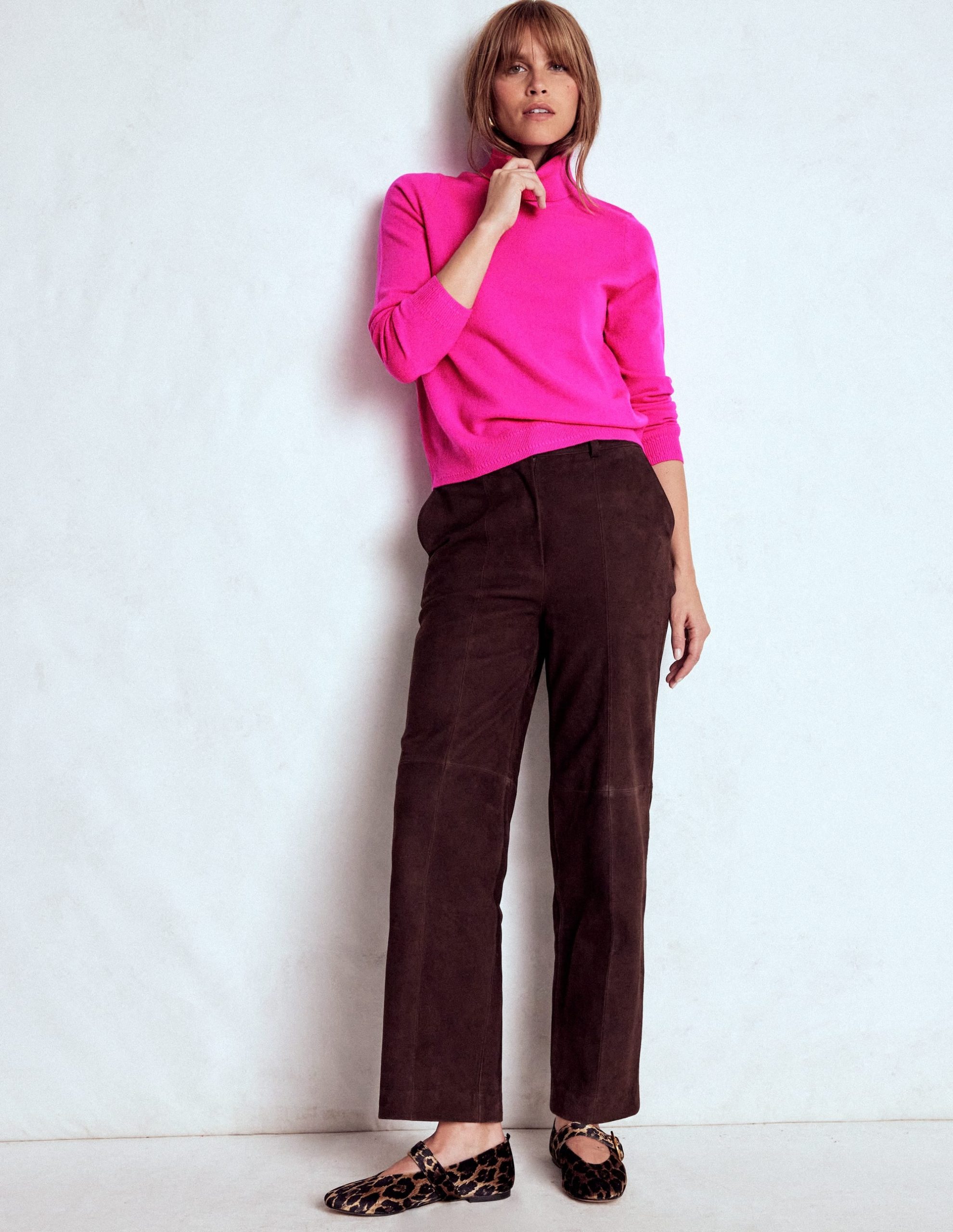 Eva Cashmere Roll Neck Sweater-Pop Pansy - Image 4