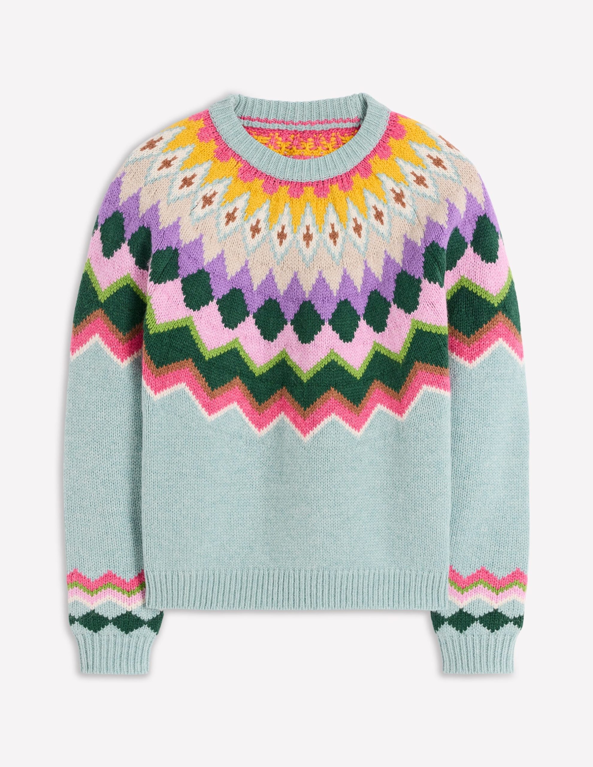 Eleanor Fair Isle Sweater-Tourmaline Blue Melange - Image 8