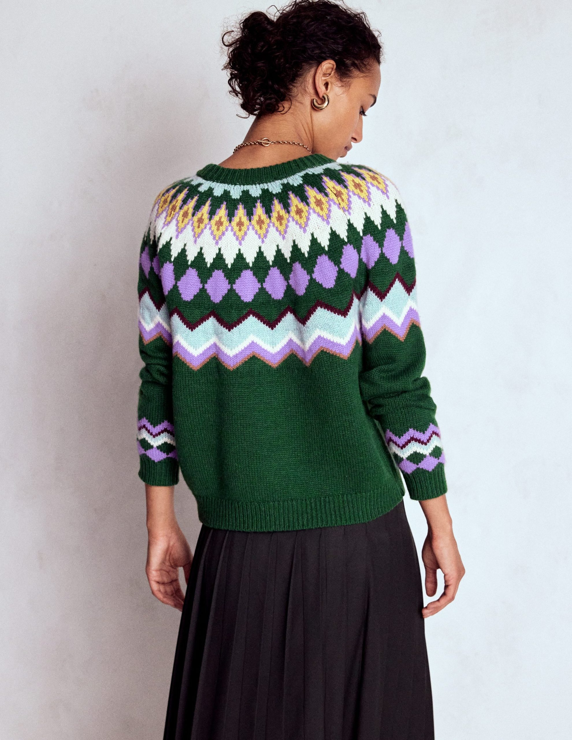 Eleanor Fair Isle Sweater-Promenade Green Melange - Image 3