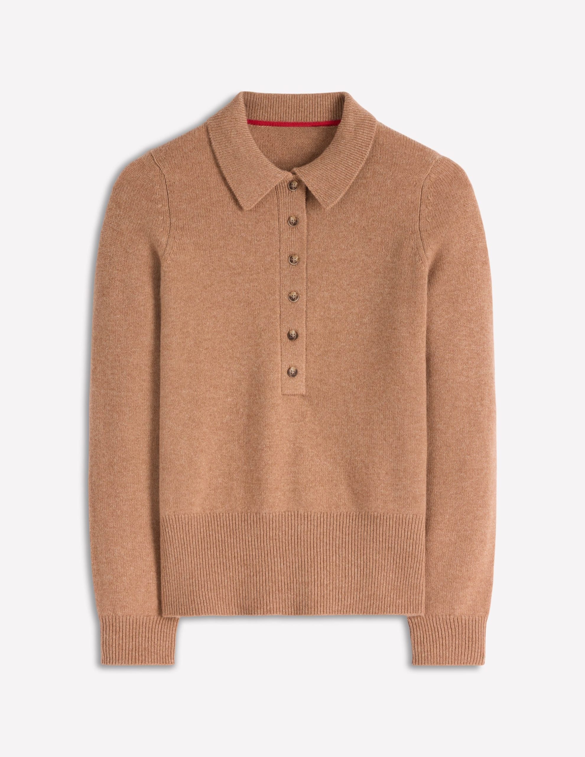 Collared Cashmere Sweater-Camel Melange - Image 5