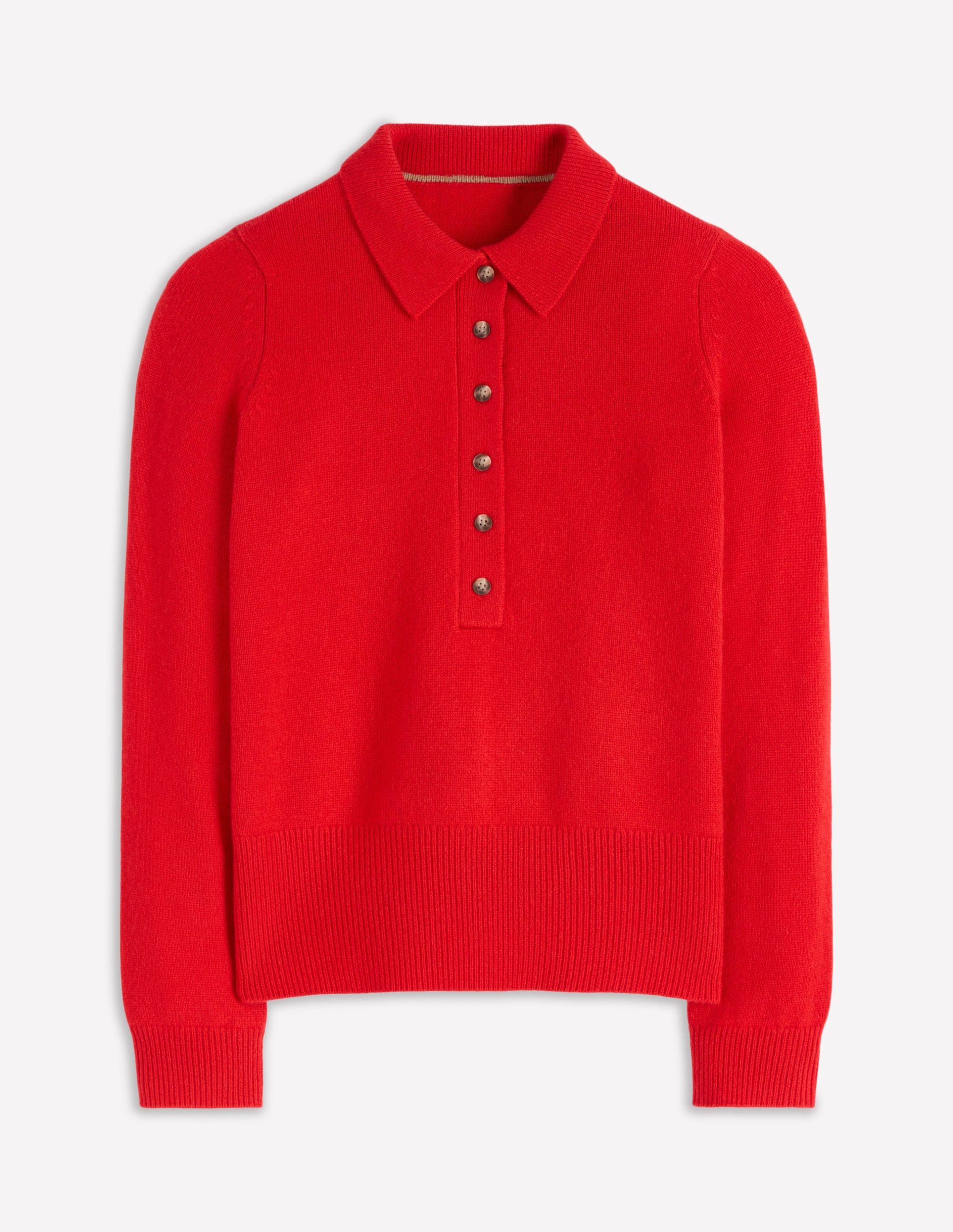 Collared Cashmere Sweater-Poppy Red - Image 5