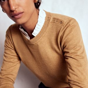 Briony Stitch Sweater-Camel Melange