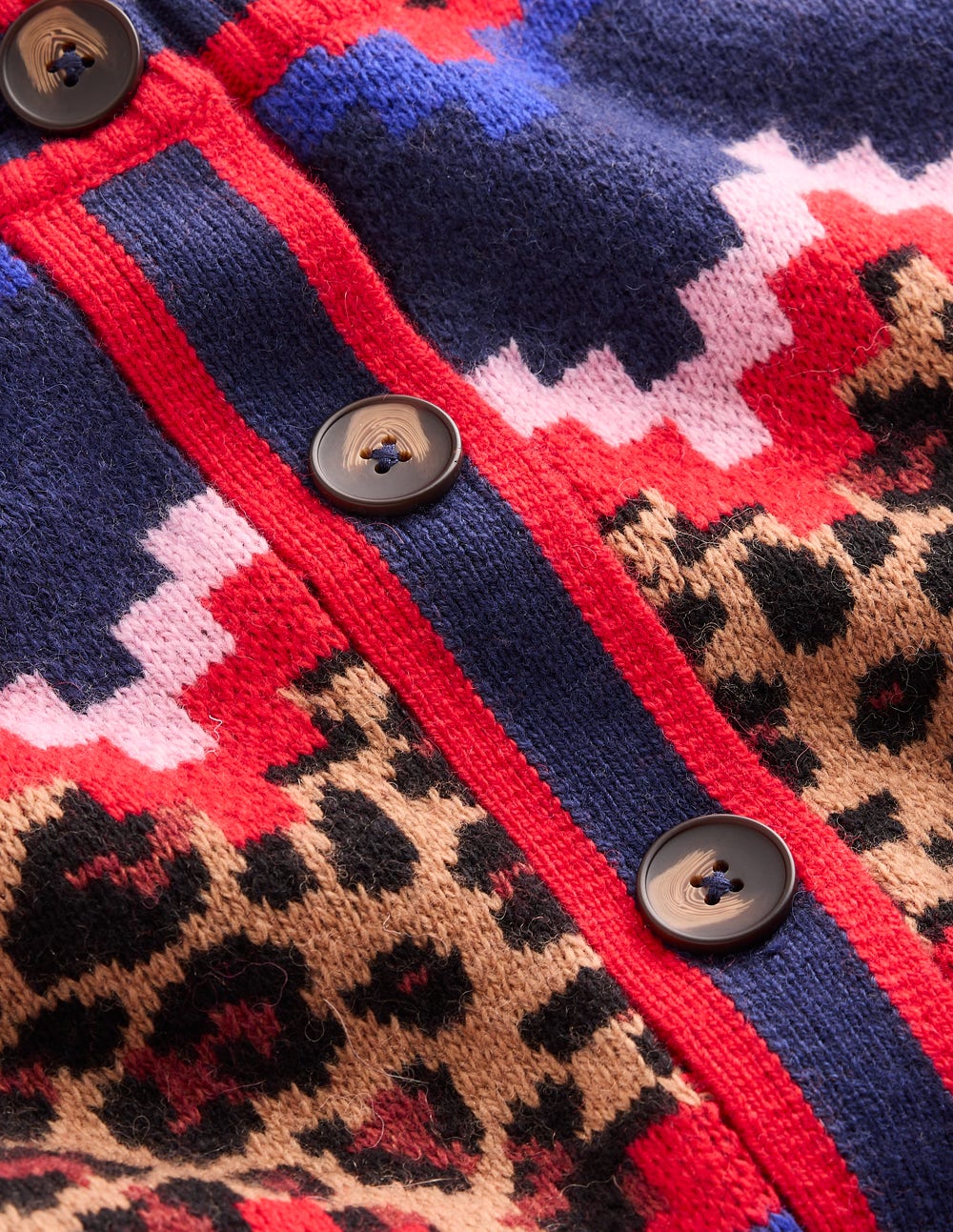 Abi Jacquard Cardigan-Multi Fair Isle. Leopard - Image 8