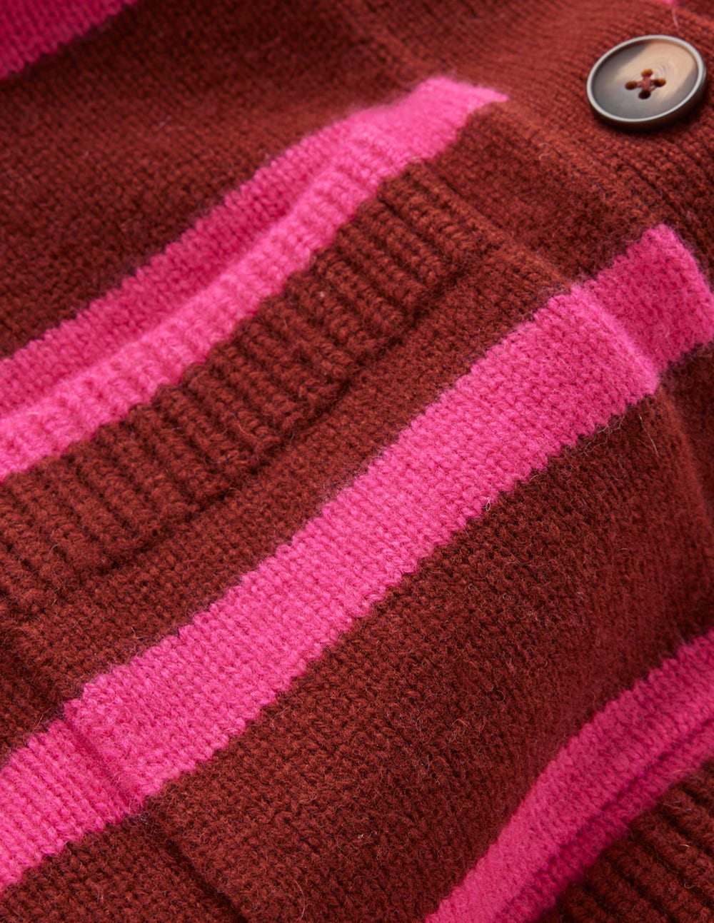 Marion Merino Cardigan-Raw Umber. Brilliant Pink - Image 7