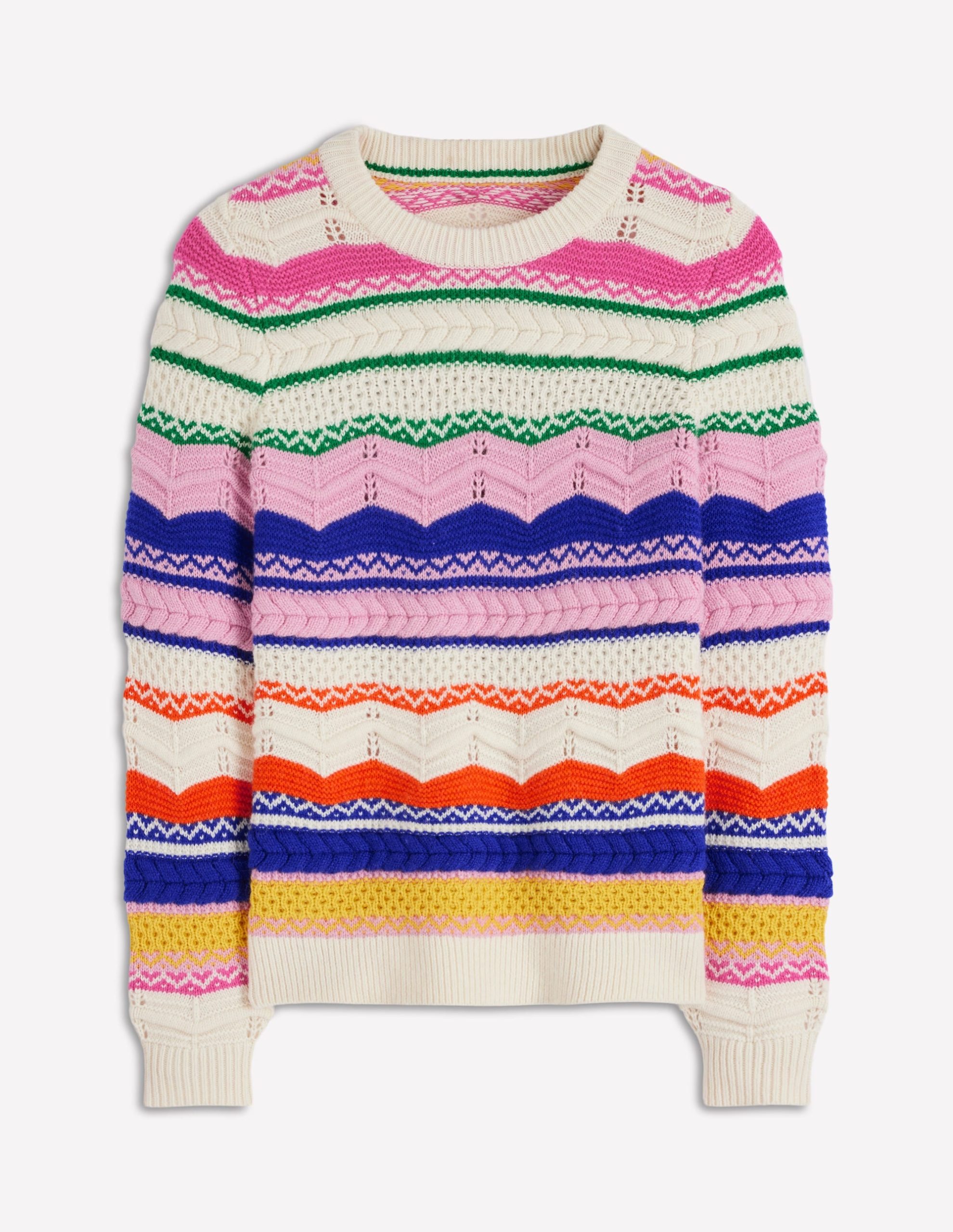 Textured Fair Isle Sweater-Multi - Image 8